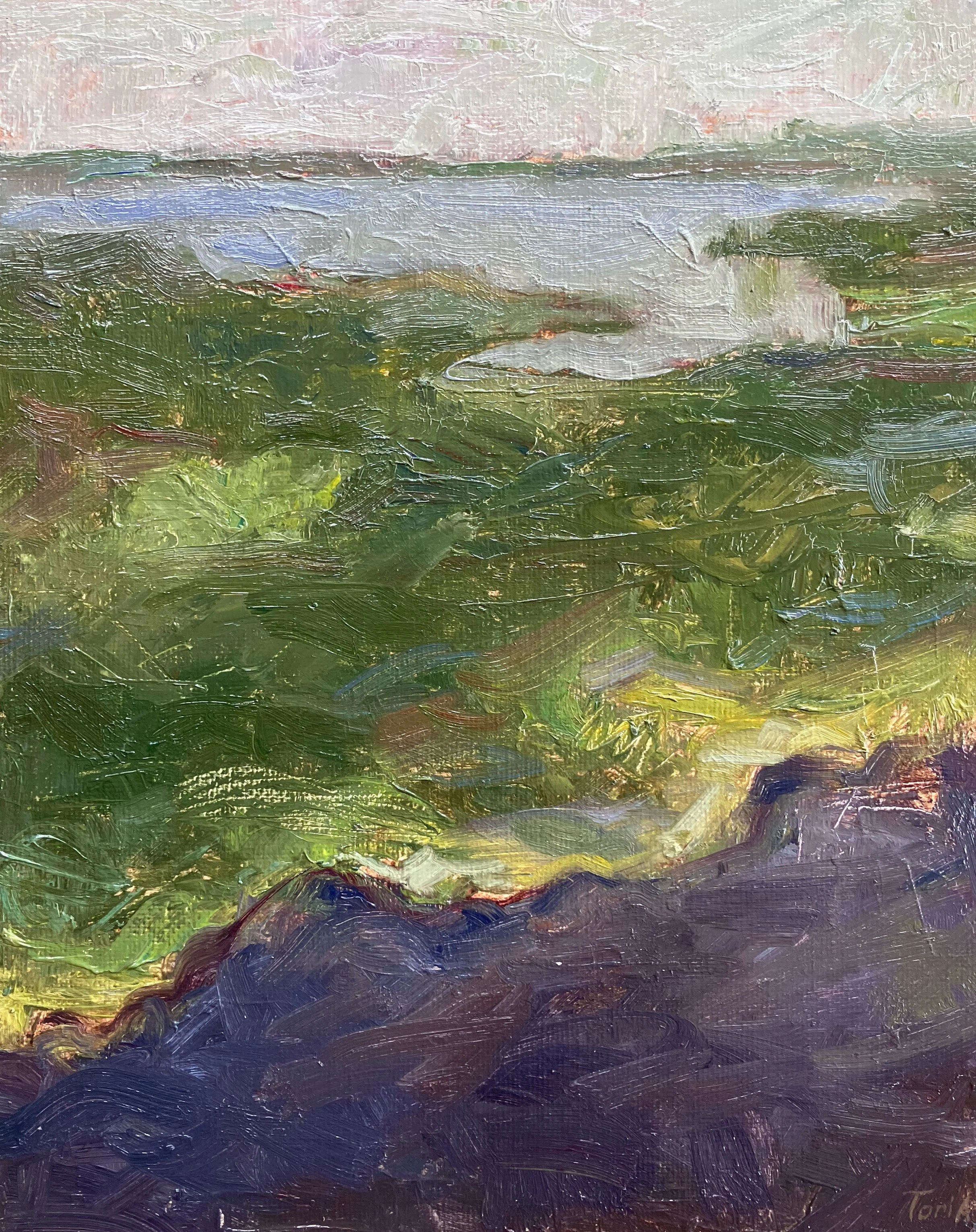 Blooming Waters, oil on canvas board, 10x8 in, $260