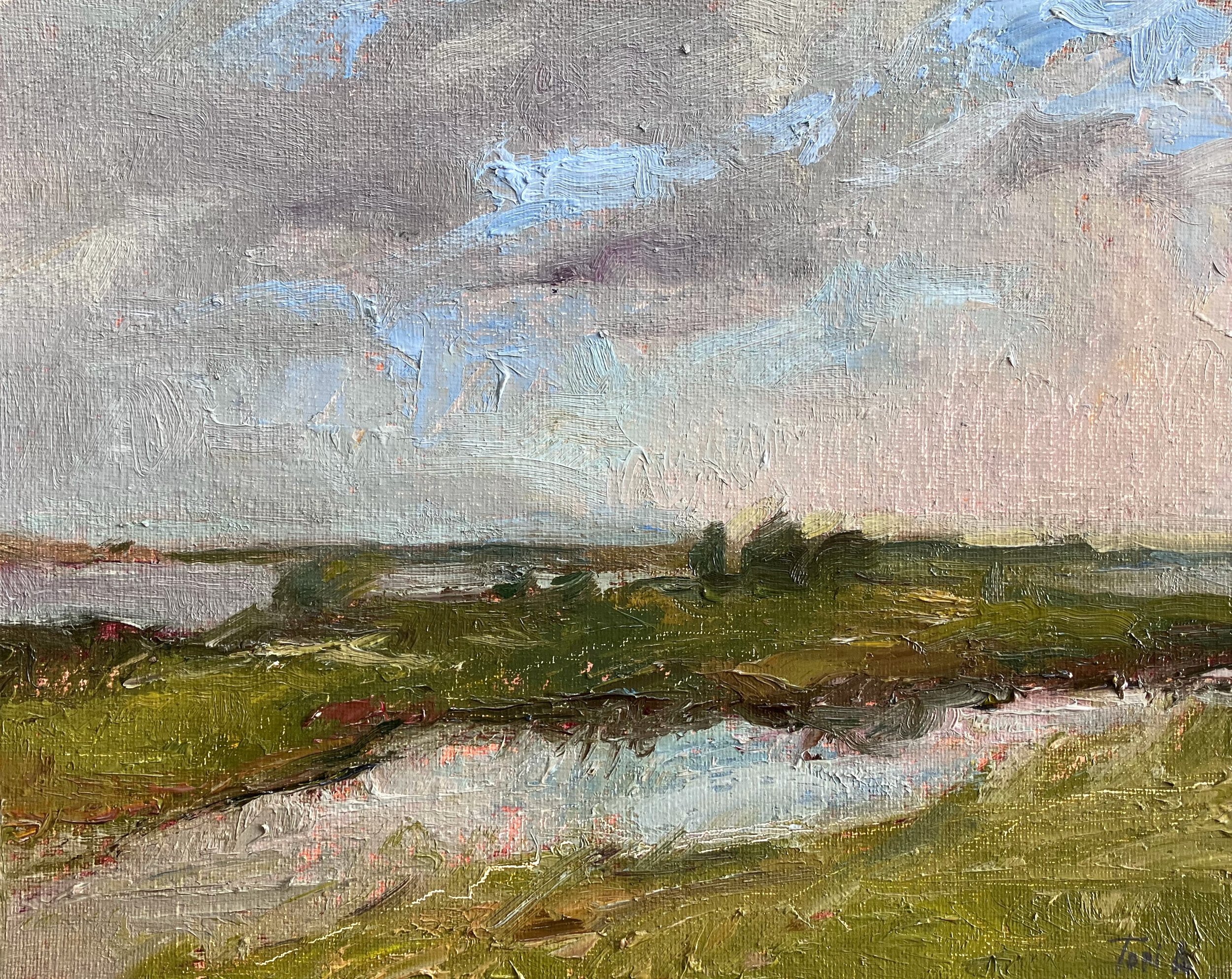 Evening, oil on canvas board, 8x10 in, $260