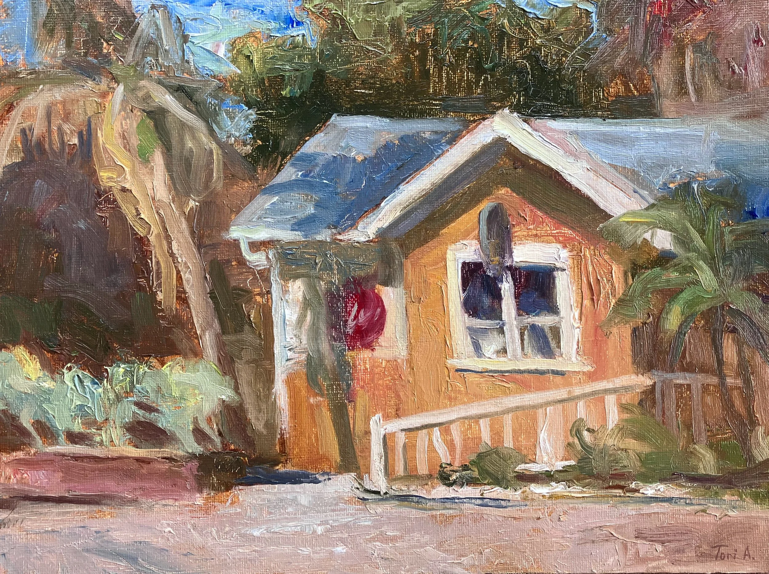 Little Yellow House, oil on canvas board, 9x12 in, $300