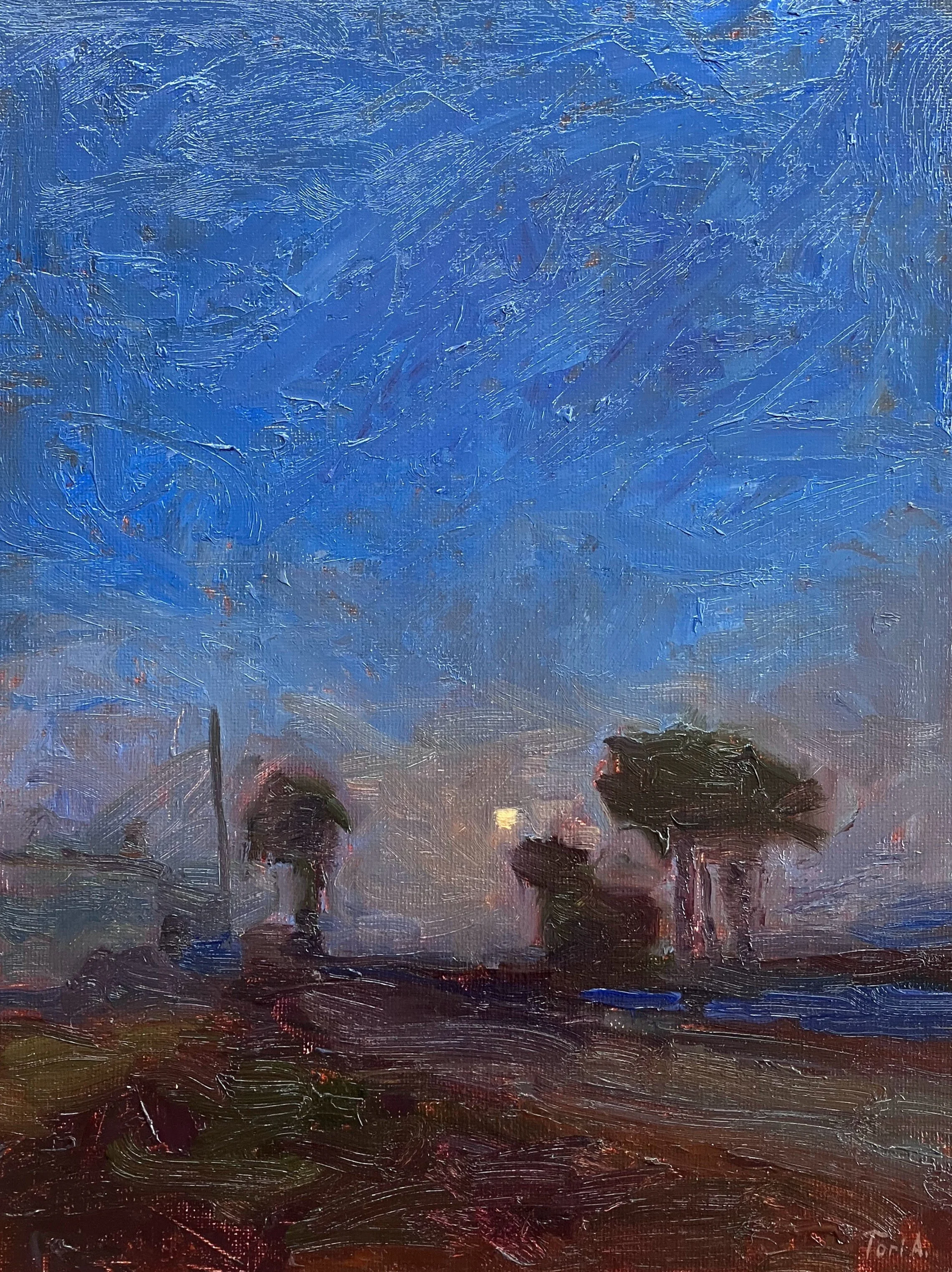 Summer Night, oil on canvas board, 12x9 in, $300