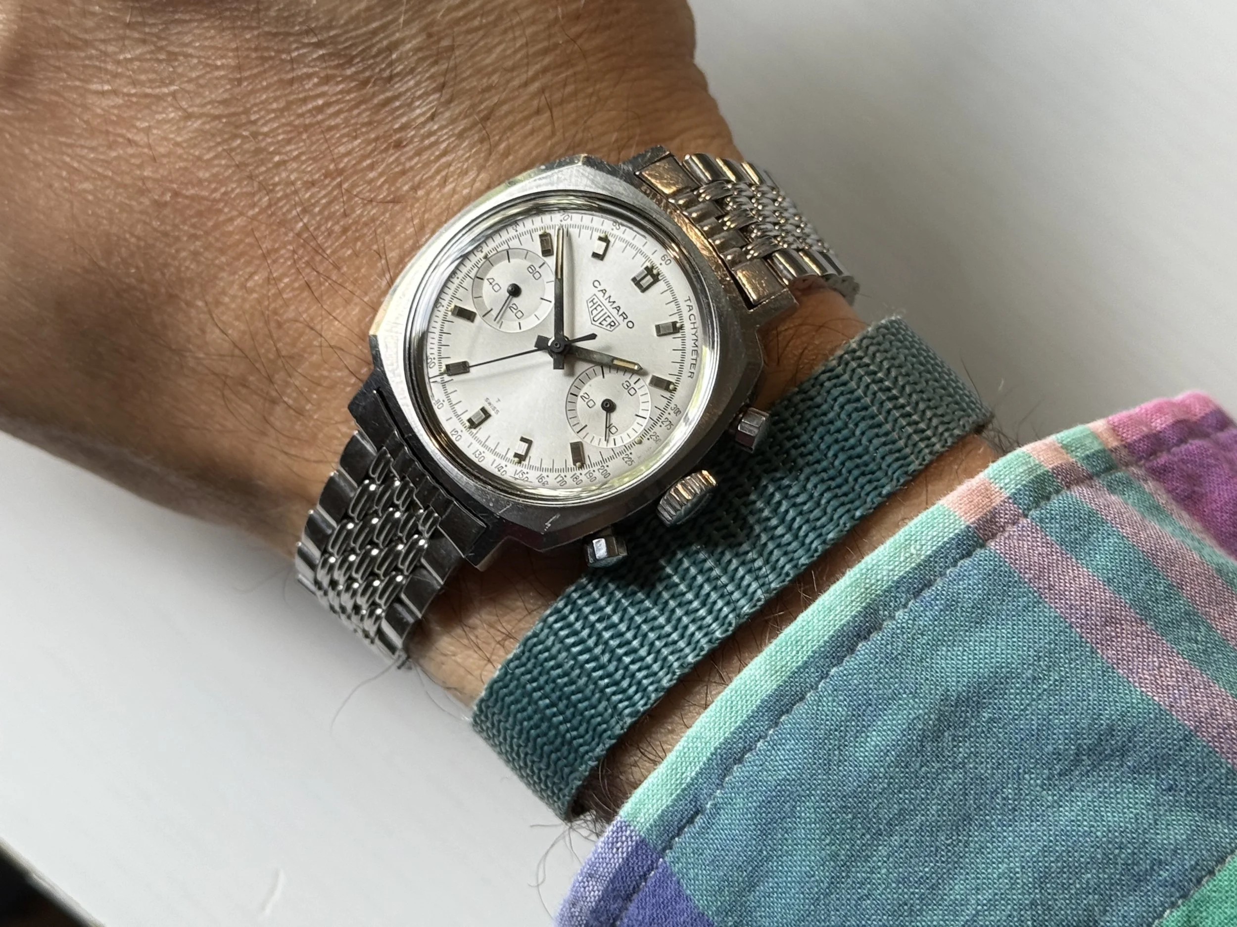 Vintage1968 Heuer Camaro 7743 w/Gay Freres Bracelet