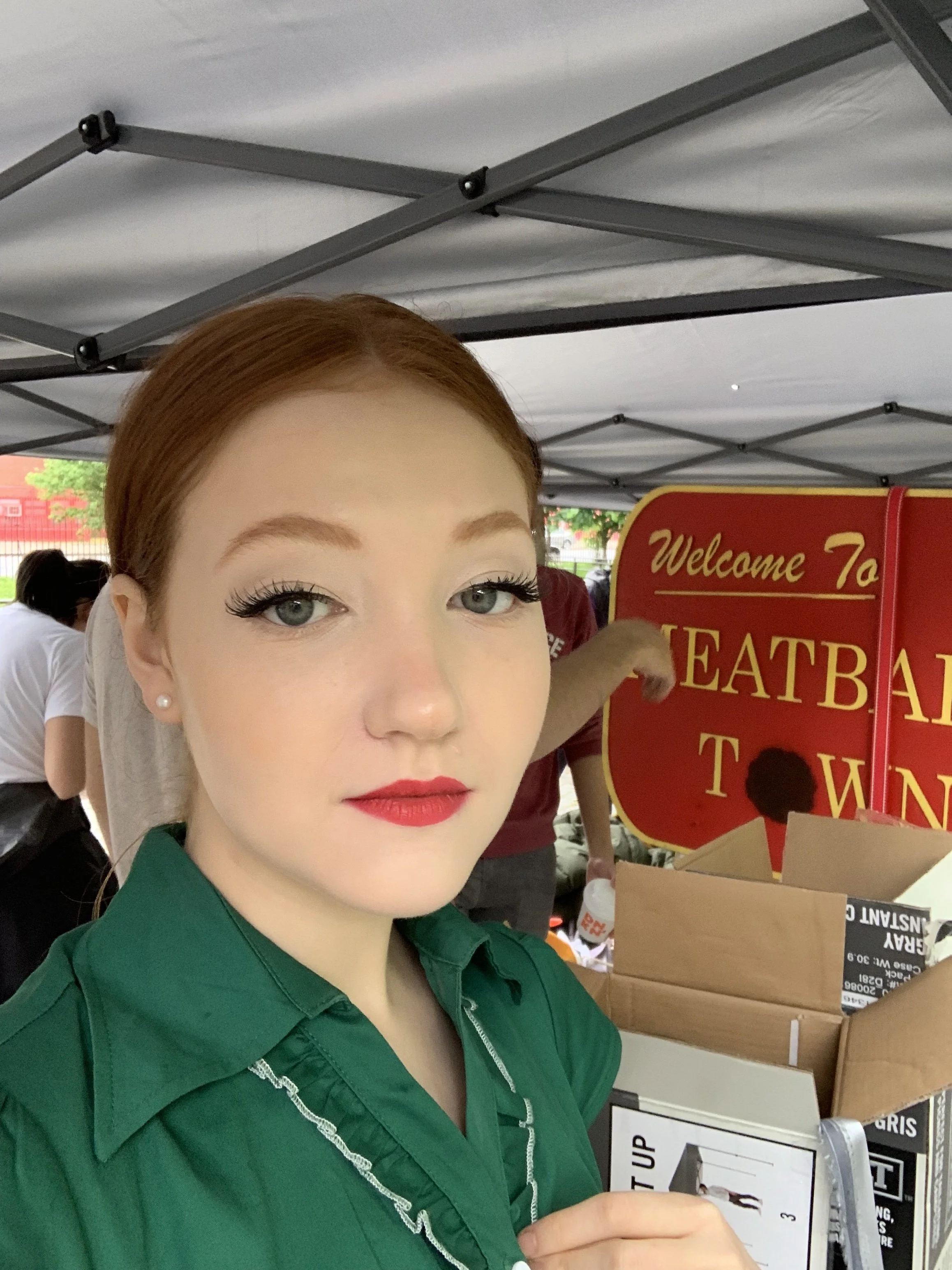 On set of "Meatball Town"