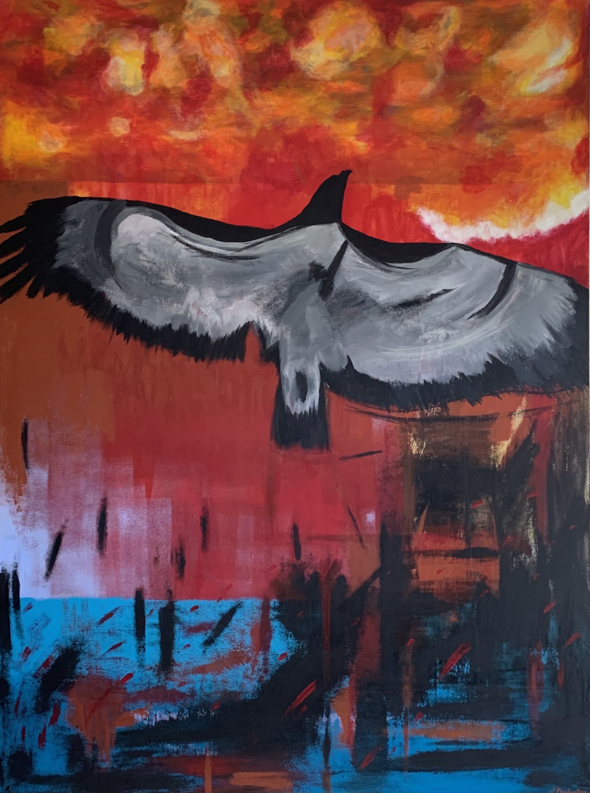 Untitled 2020, Acrylic on Canvas, 36"x48"