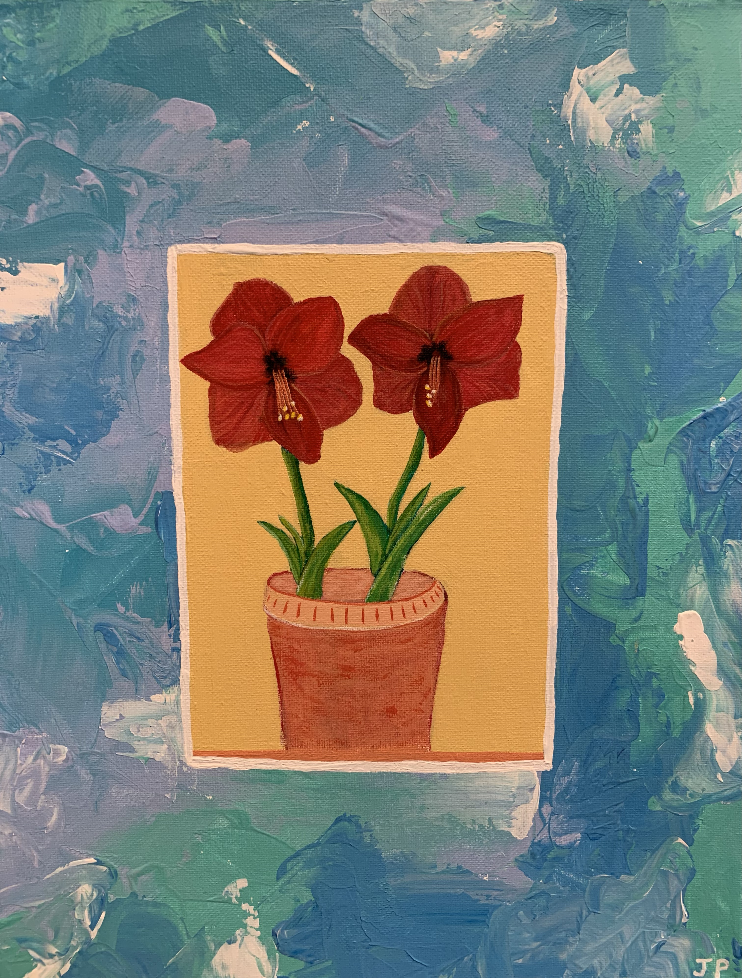 Amaryllis 2020, Acrylic on Canvas, 11"x14"