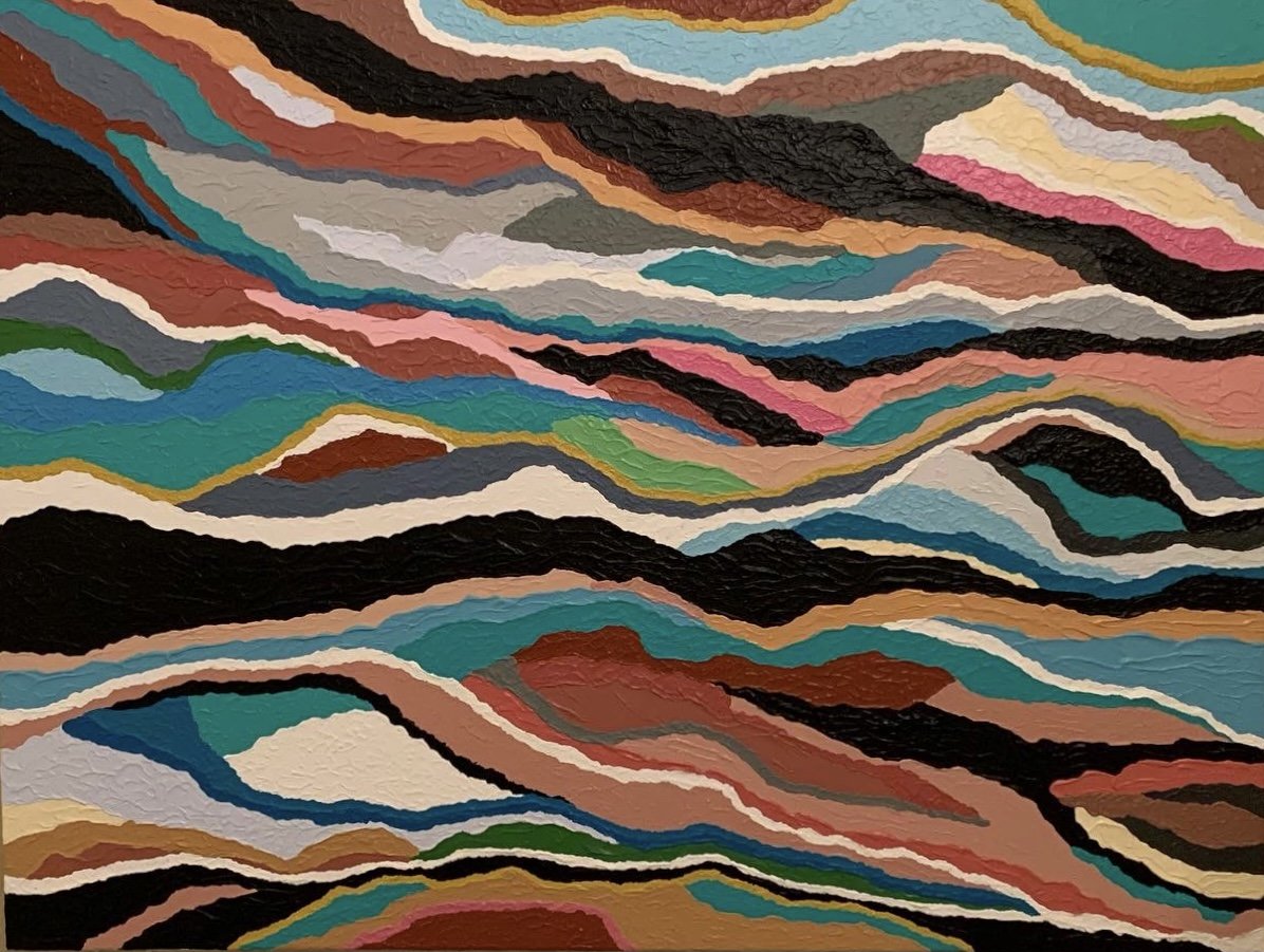 Coming Down 2021, Acrylic on Canvas, 36"x48"