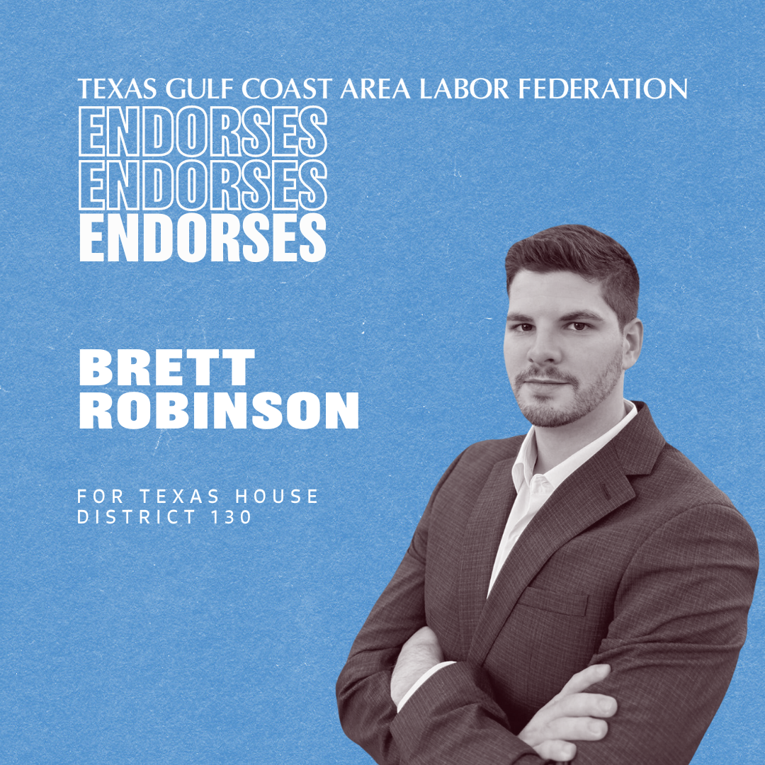 Graphic verifying AFL-CIO endorsement of Brett Robinson