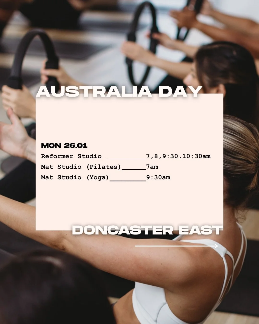 ☀️AUSTRALIA DAY LONG WEEKEND SCHEDULE☀️
/
The first long weekend of the year is here! No matter what you&rsquo;re doing, we&rsquo;ll be around both studios this weekend.
/
We will be working with a reduced schedule on Monday, January 26th, meaning cl