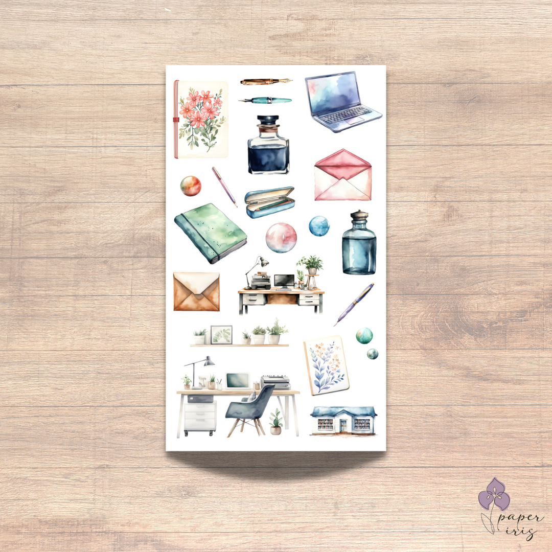 "Writer's Desk" Sticker Sheet