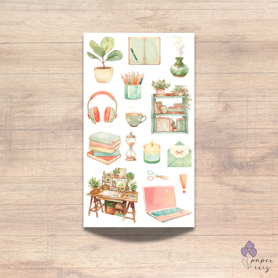 "Cozy Office" Sticker Sheet