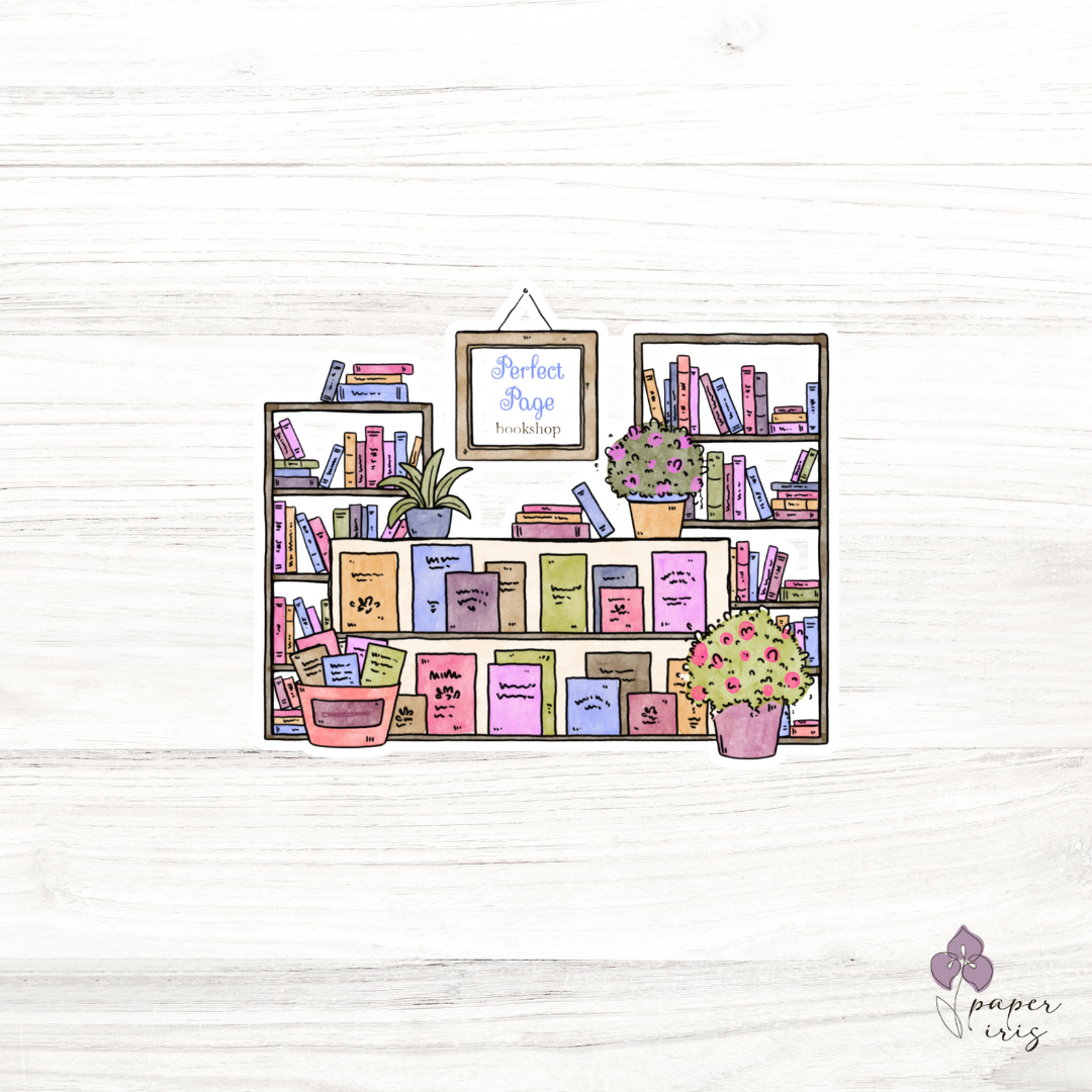 "Perfect Page" Book Shop Sticker