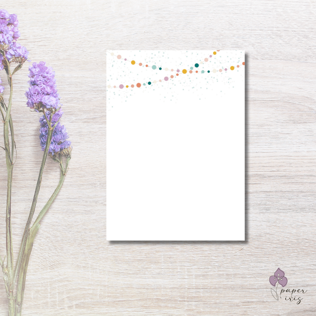 Confetti Twinkle Lights Notepad