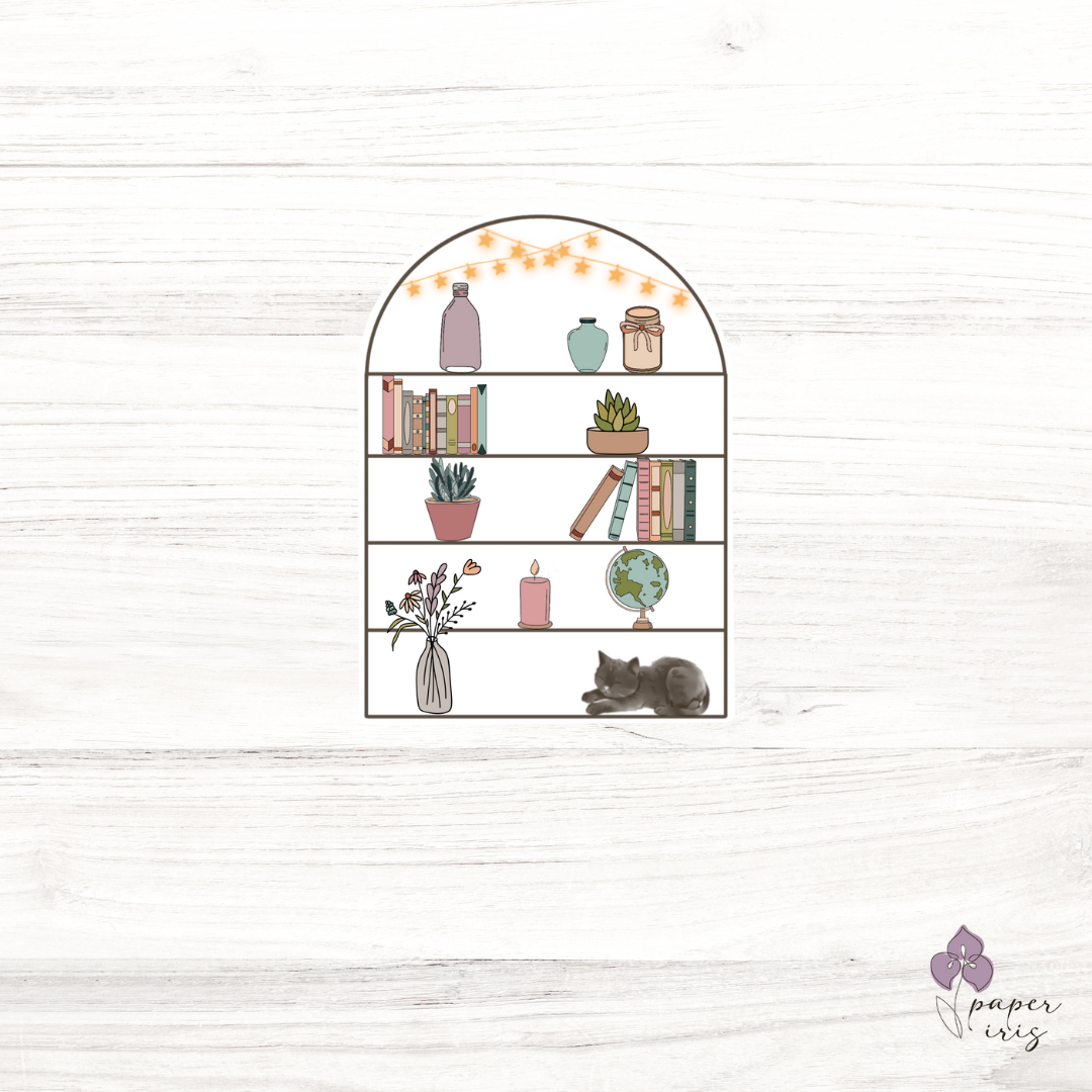 Cozy Bookshelf Sticker