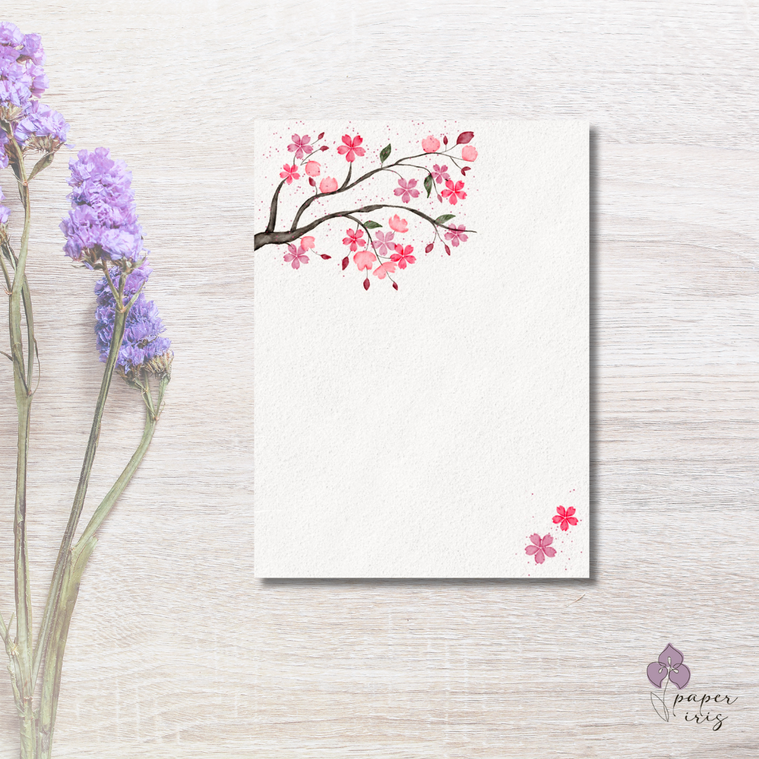 Floating Cherry Blossoms Notepad