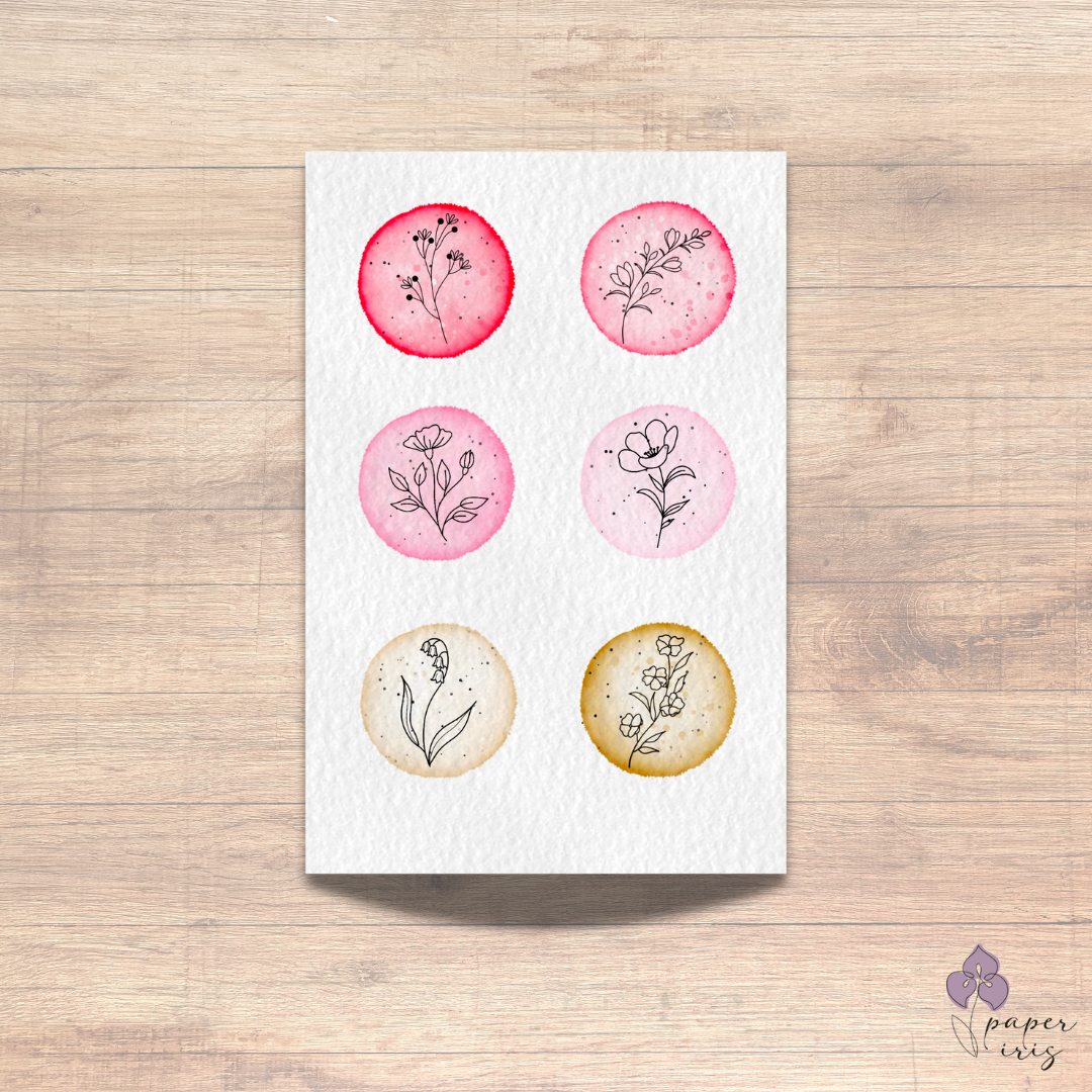 French Macaron Botanical Sticker Sheet