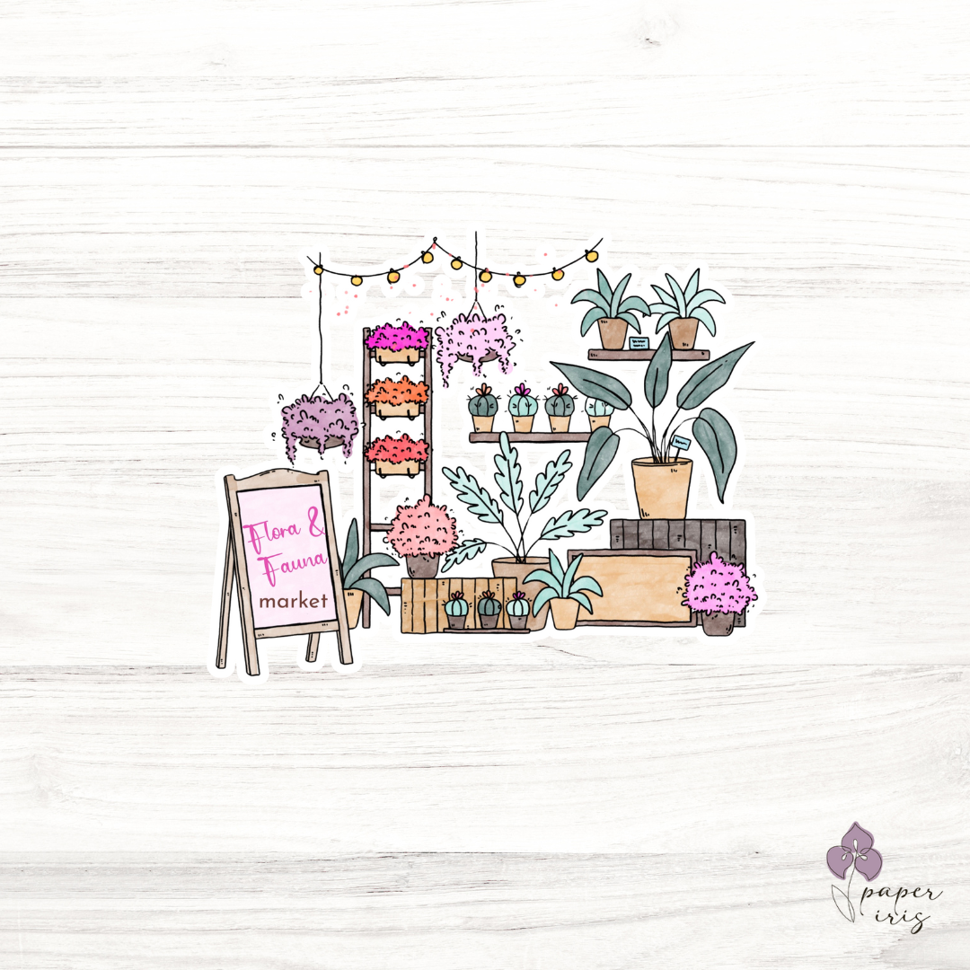 Flora & Fauna Market Sticker