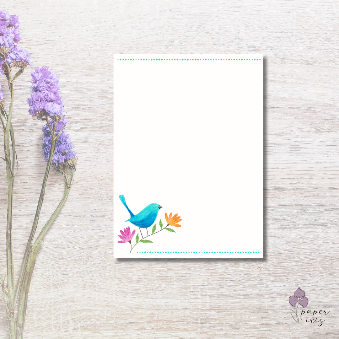 Bluebird Garden Notepad