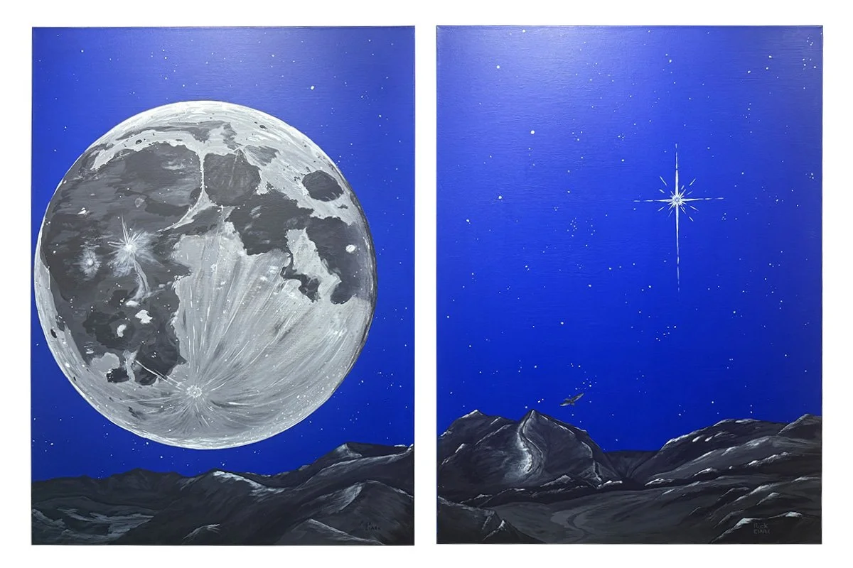  The Day Before 
 
Each panel of the diptych 30" x 40"
 
$1250 for the set