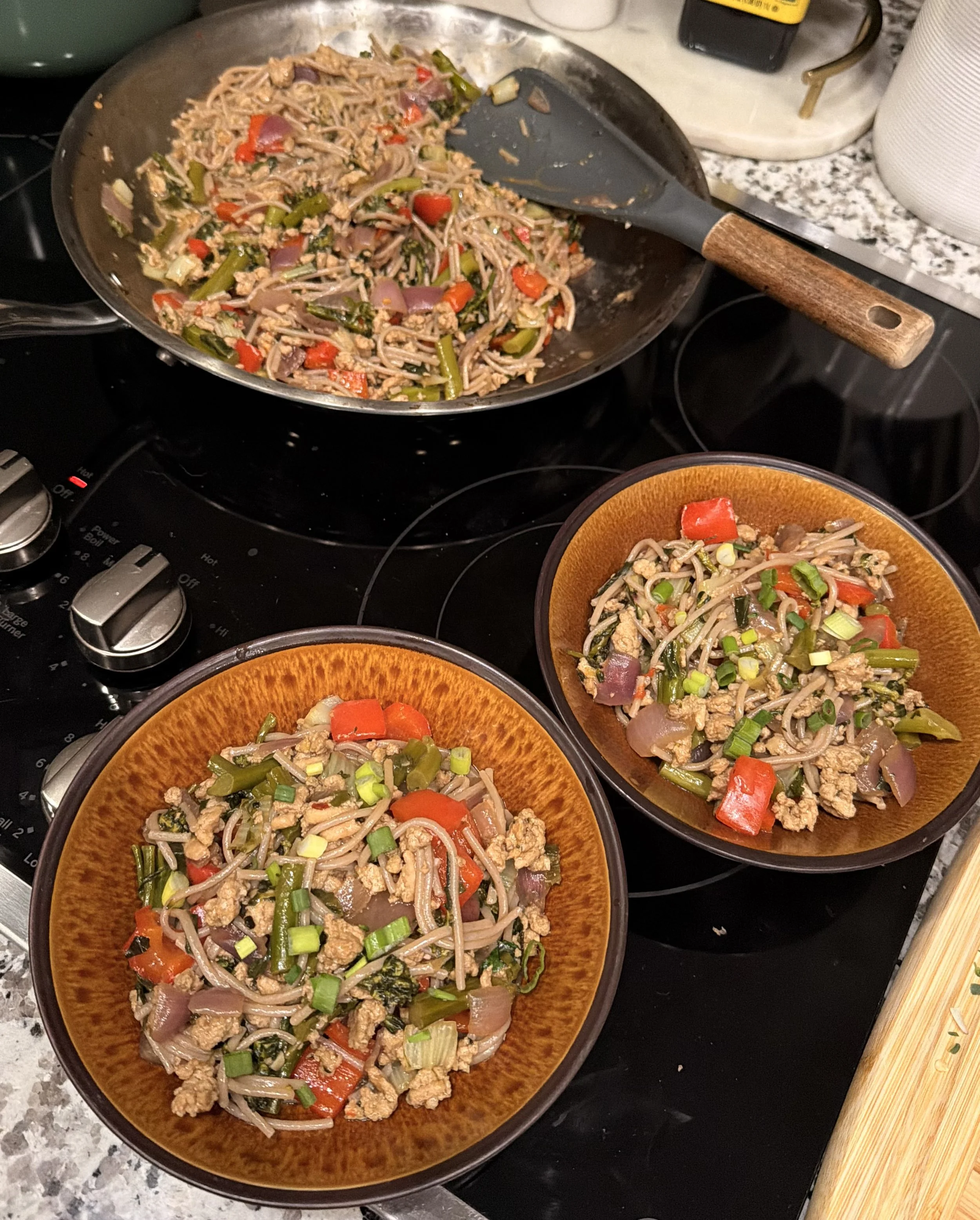 Ground Chicken &amp; Veggie Asian Inspired Noodles