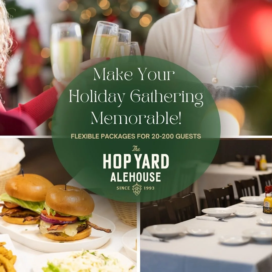 Searching for the perfect holiday party venue? Look no further! The Hop Yard offers delicious food and flexible packages for groups of 20-200. Whether it&rsquo;s a holiday party, company meeting, or team gathering, we&rsquo;ve got you covered!

👉 Re
