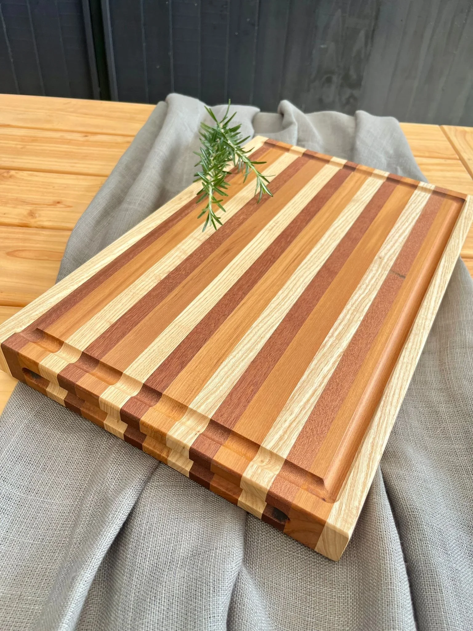 Striped Ash and Rimu Chopping Board