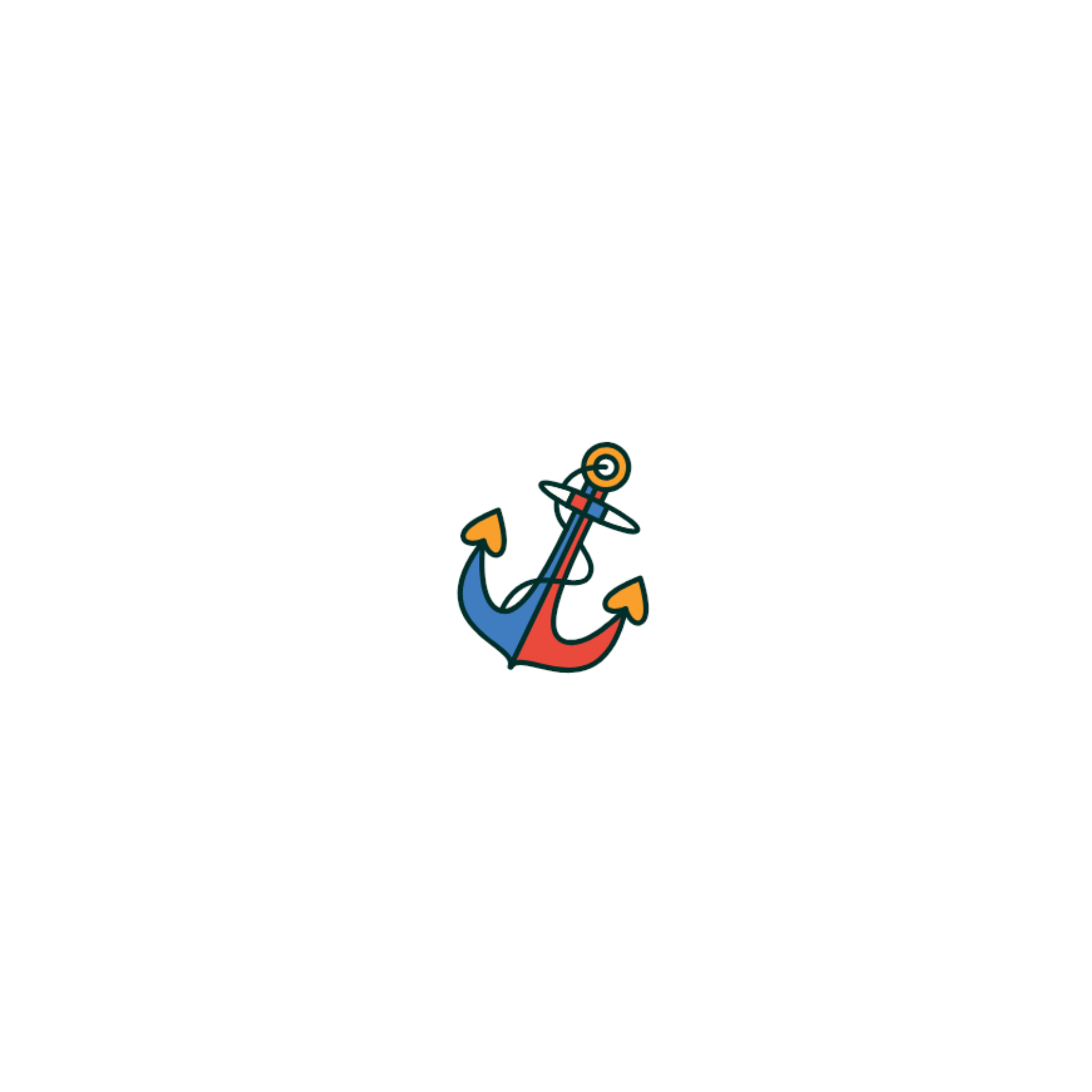 Illustration ancre marine, style tatouage
