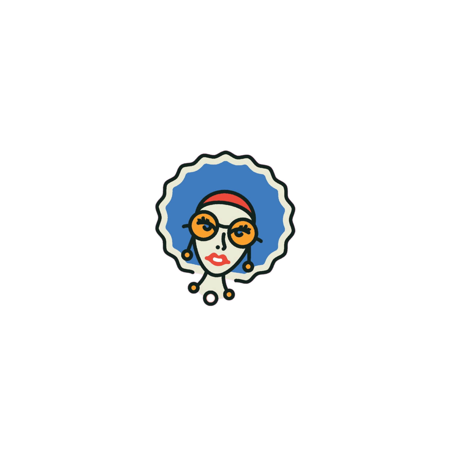 Portrait de Mamma aux lunettes de soleil, style tatouage