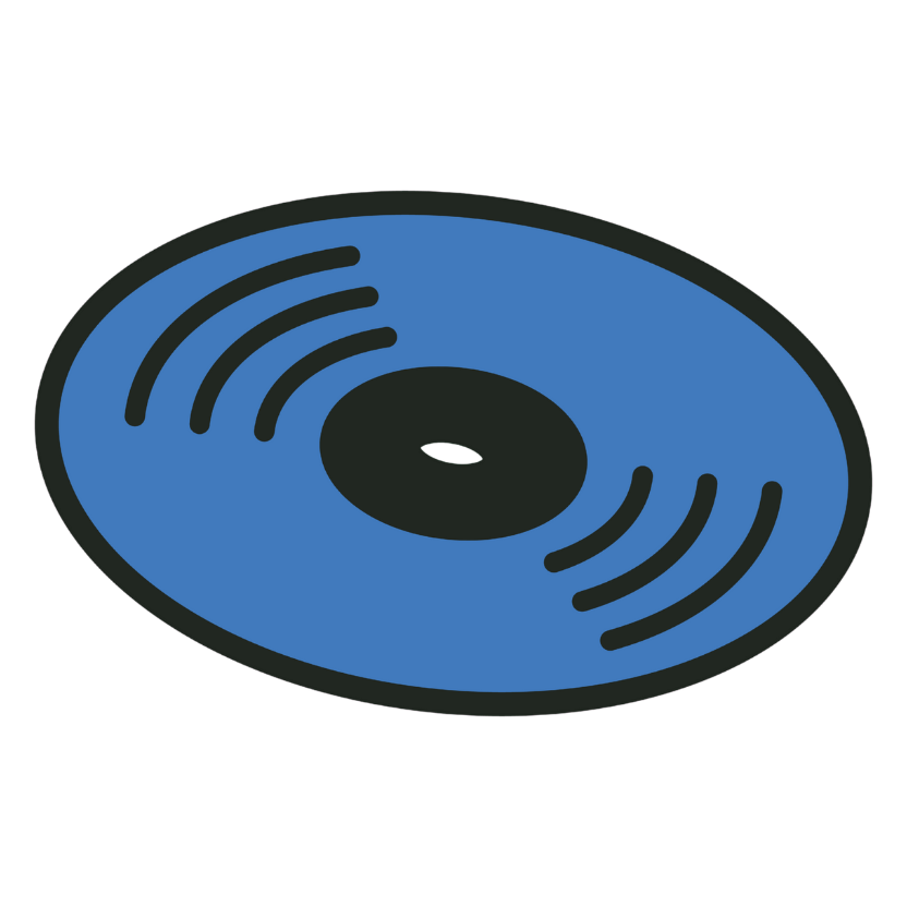 Illustration disque vinyle, style tatouage Da Nolita