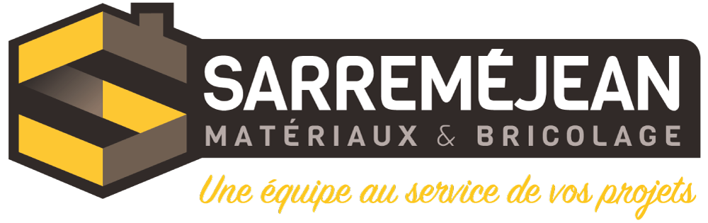 Logo de Sarremjean Matériaux & Bricolage avec slogan "Une équipe au service de vos projets"