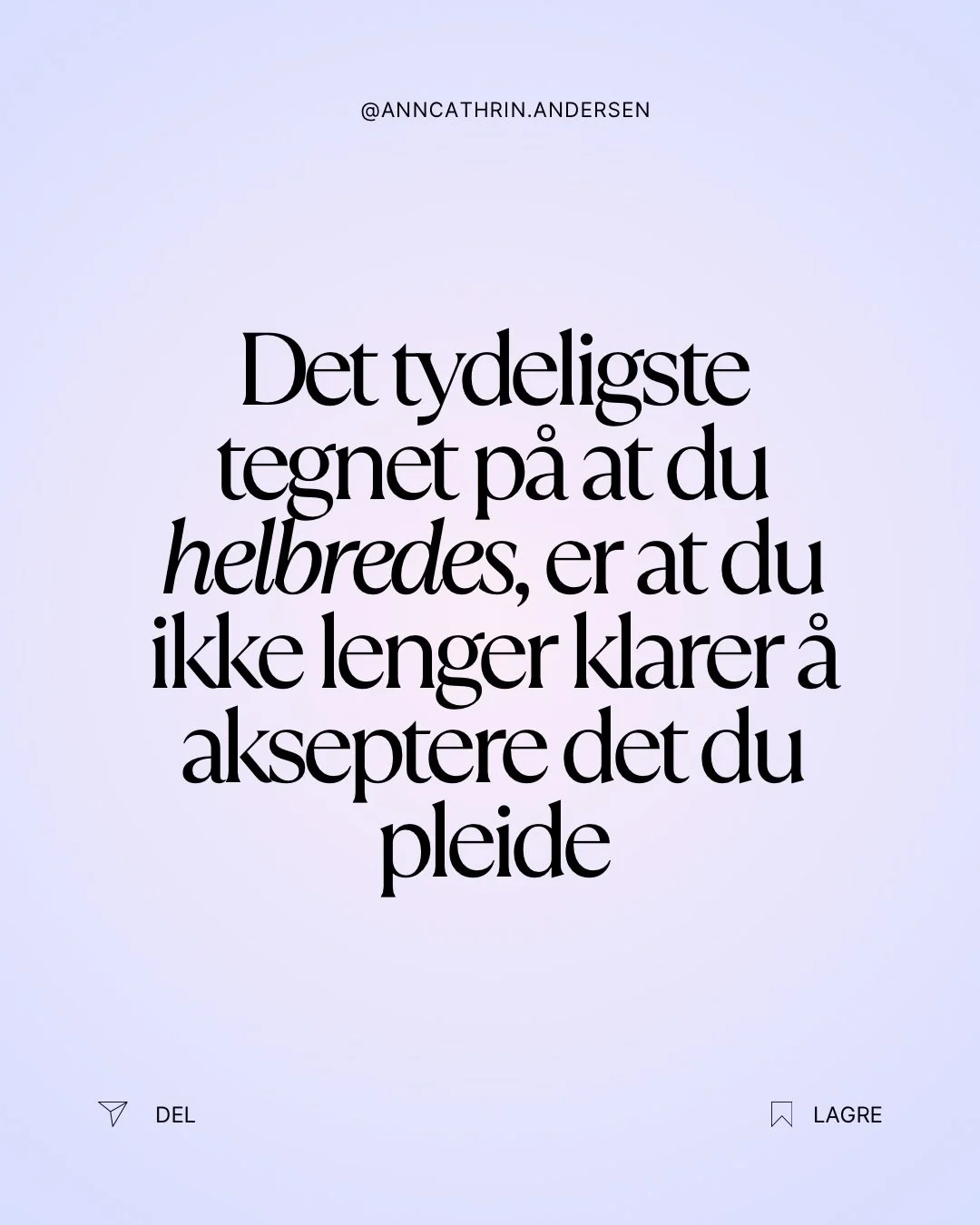 Jeg ser dette hos klientene mine hele tiden.

Det de en gang klarte &aring; holde ut, t&aring;le eller tilpasse seg, blir plutselig umulig &aring; ignorere.

De begynner &aring; kjenne at de ikke orker &aring; v&aelig;re den som alltid sier ja n&arin