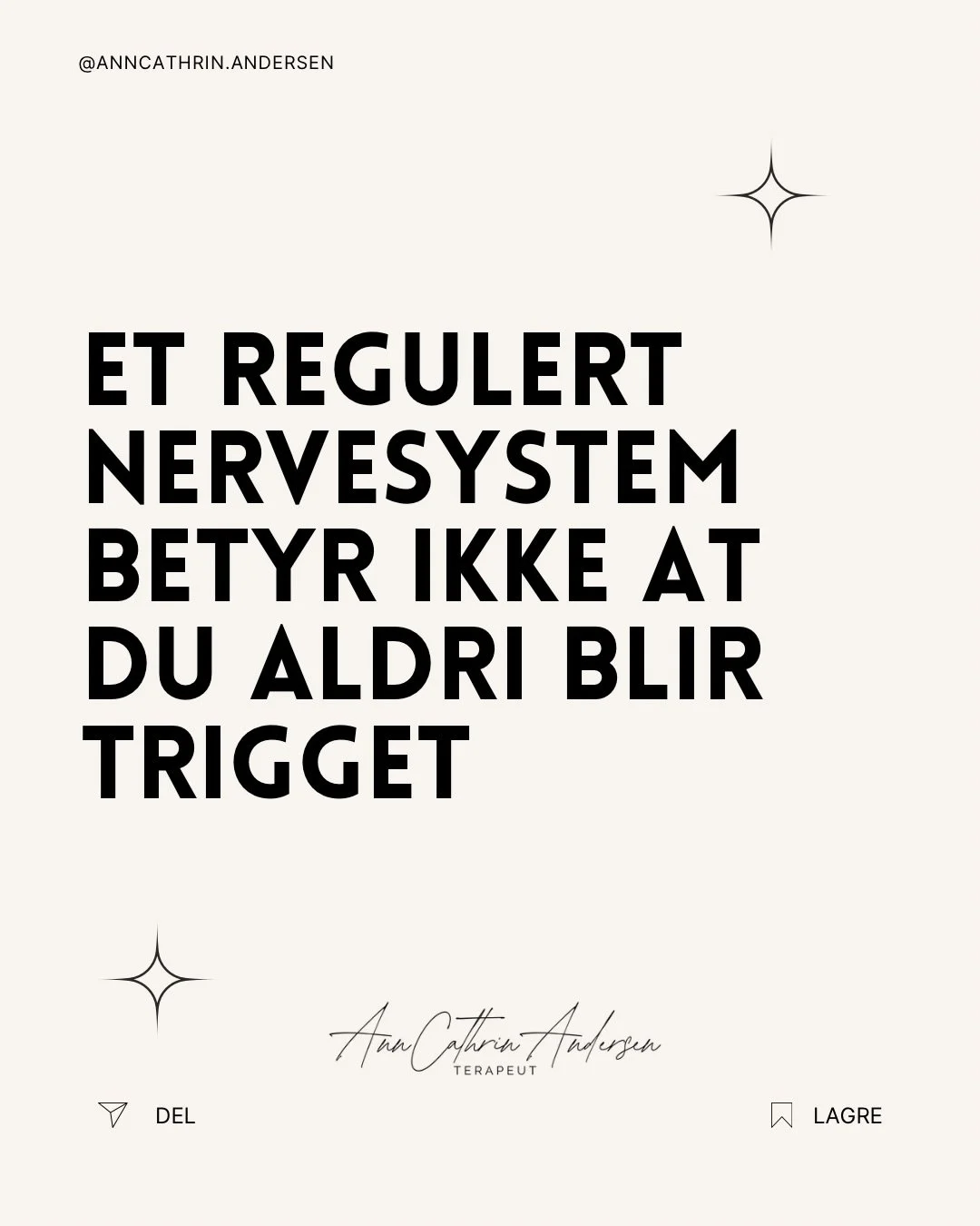 Et regulert nervesystem handler om ✨fleksibilitet✨ Om &aring; kunne kjenne p&aring; stress, uro, frykt og sterke f&oslash;lelser, og gradvis utvikle st&oslash;rre kapasitet til &aring; m&oslash;te det som skjer i deg ❤️

Du kan fortsatt bli trigget a