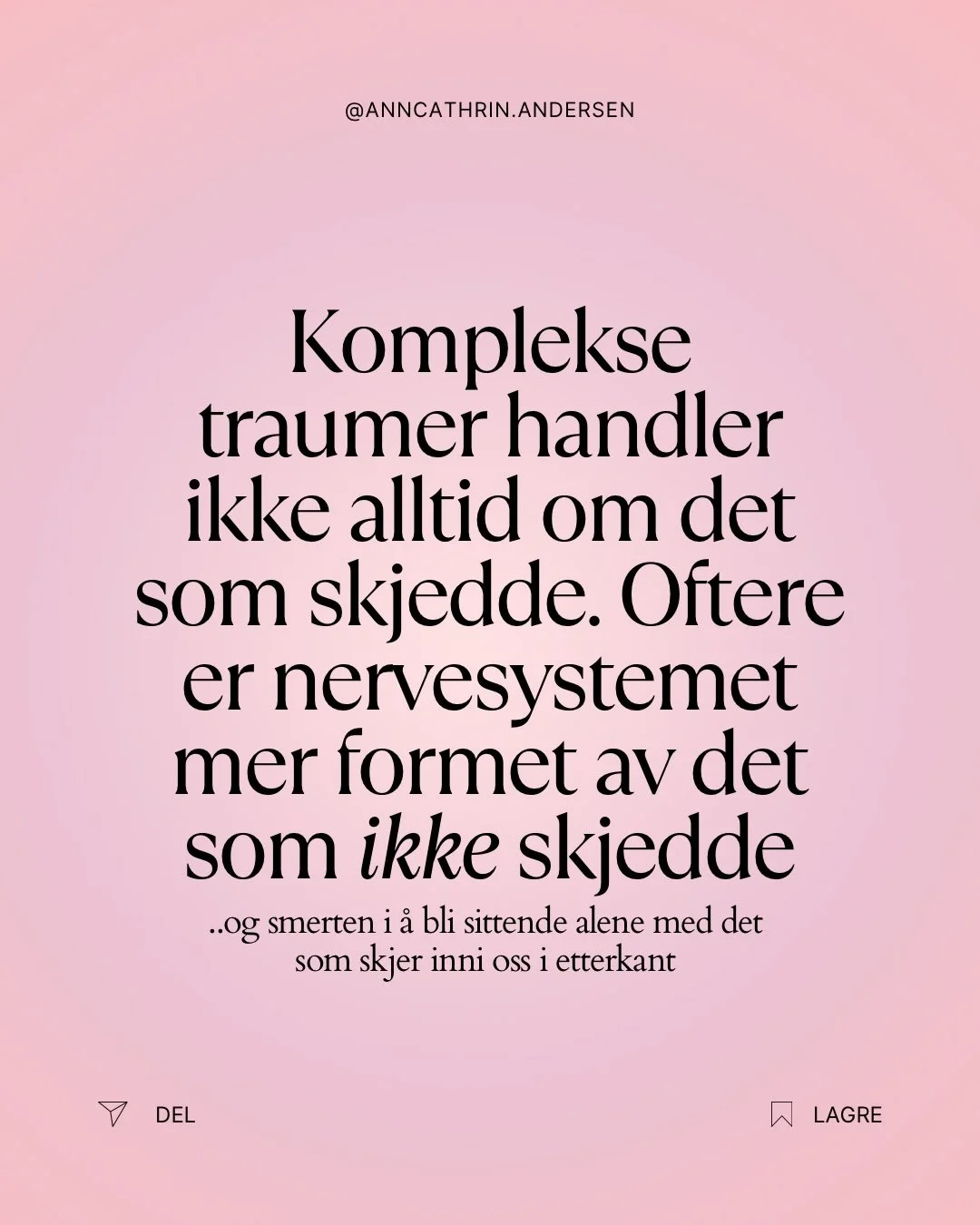 Noen av m&oslash;nstrene du strever mest med i dag, kan ha v&aelig;rt m&aring;ter du l&aelig;rte &aring; beskytte deg selv p&aring; tidligere i livet❤️

Kanskje l&aelig;rte du tidlig &aring; lese andres hum&oslash;r, tilpasse deg, ta ansvar for andre