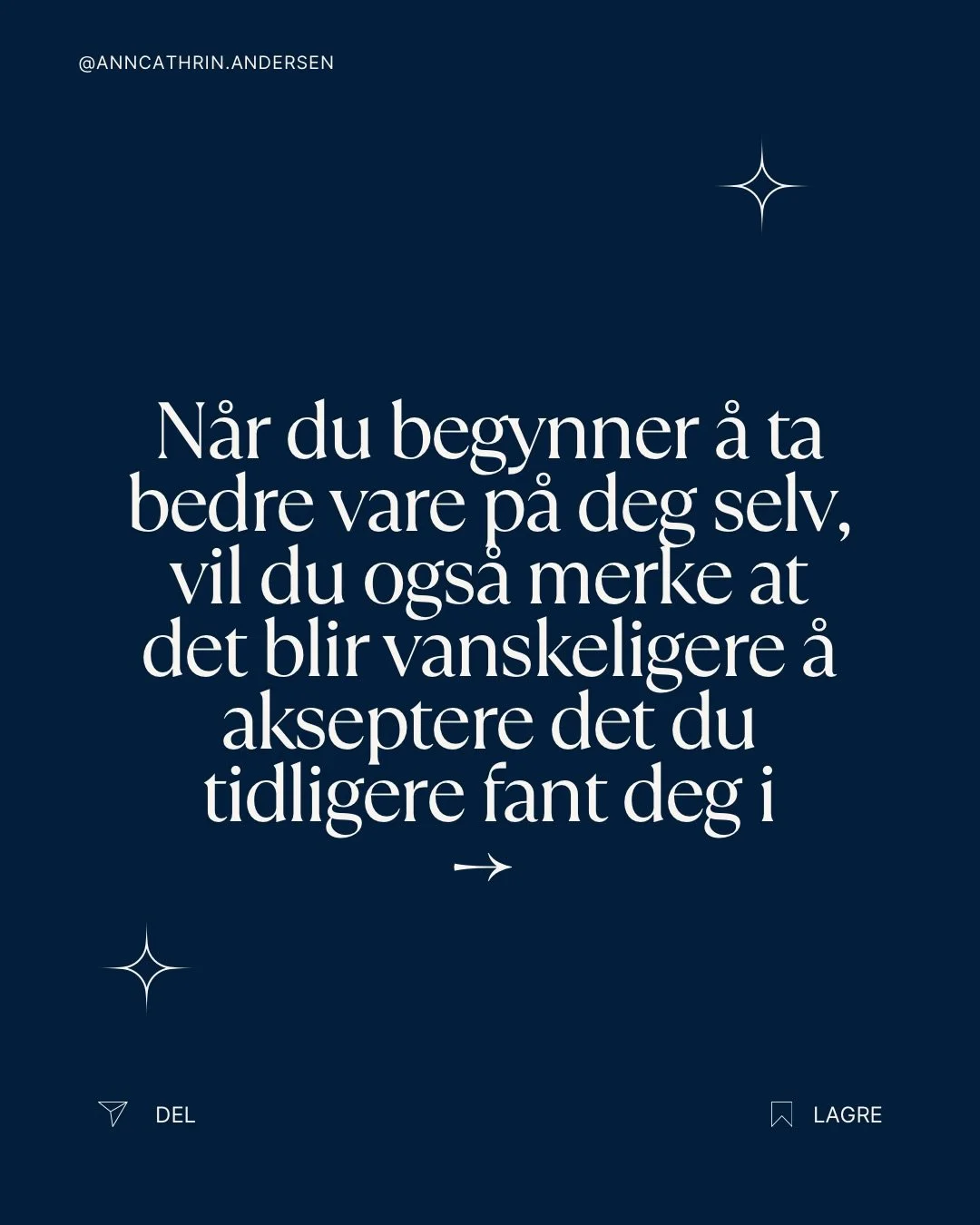 Noen ganger er det vanskeligste med &aring; begynne &aring; ta vare p&aring; seg selv &aring; t&aring;le reaksjonene fra andre. ❤️

S&aelig;rlig hvis du er vant til &aring; v&aelig;re den som stiller opp, tilpasser seg, tar ansvar for andres f&oslash