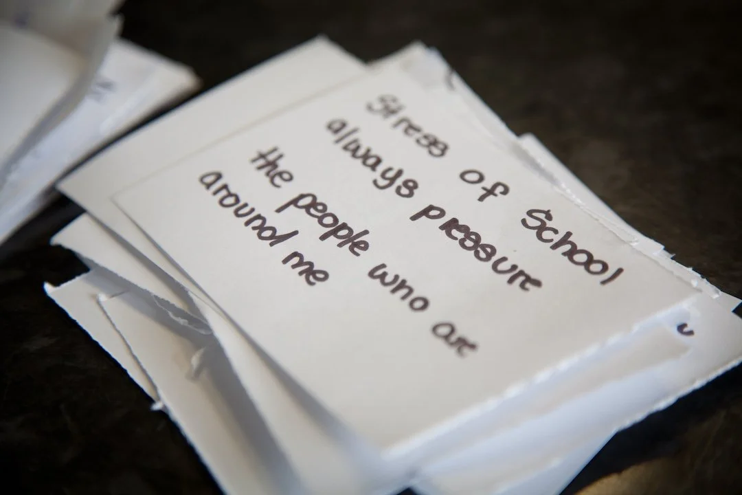 The project invited young people to explore their worries and anxieties around school and change