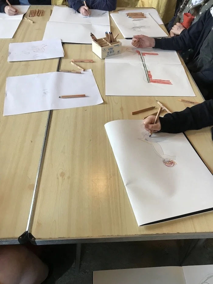 Artmaking in a workshop I provided facilitation support for