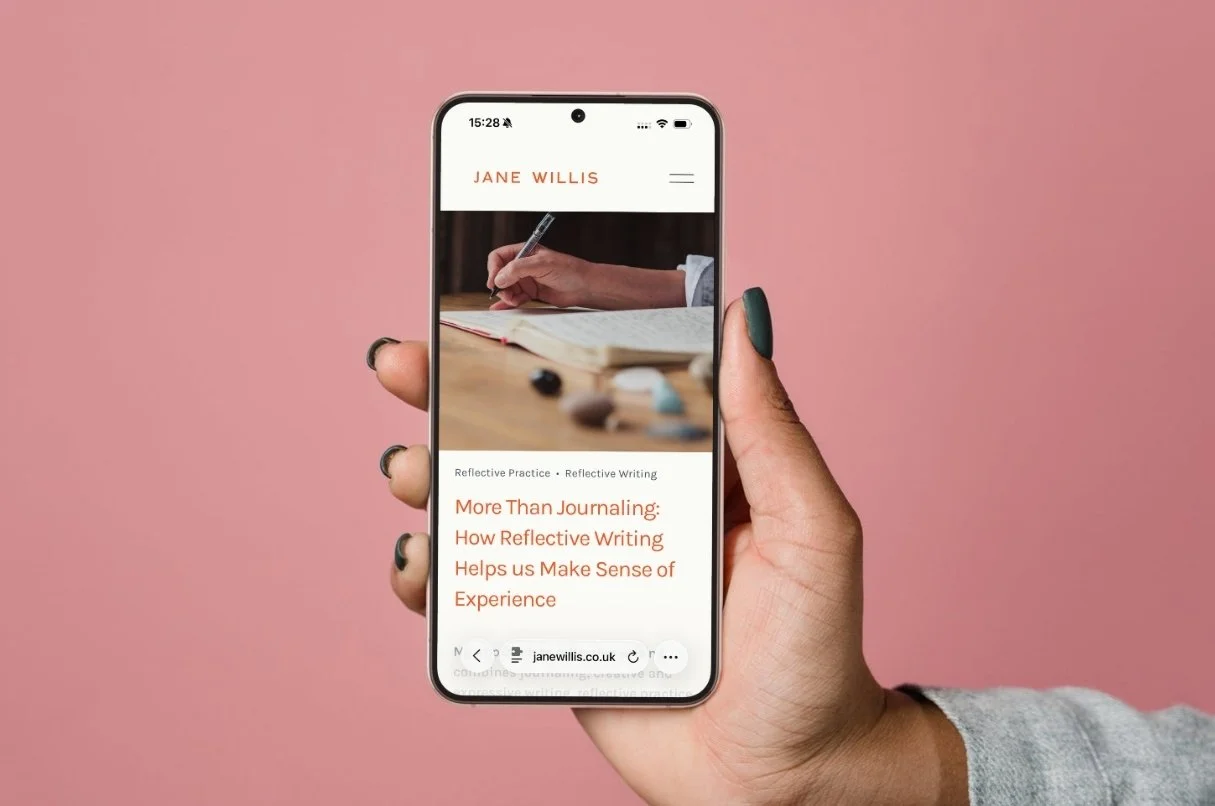 Jane Willis website on mobile