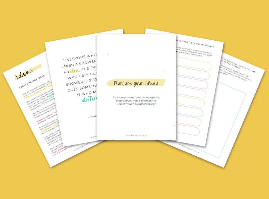 Sample pages from nurture your ideas PDF freebie