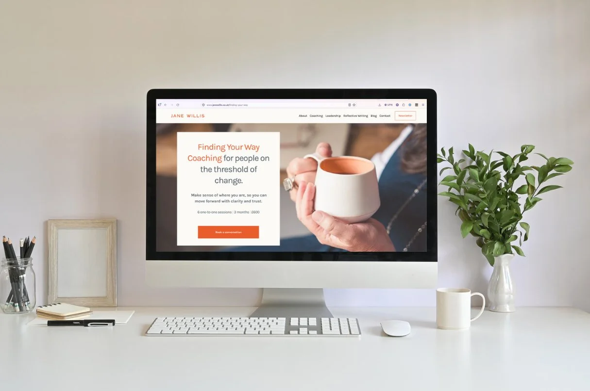 Jane Willis website on desktop