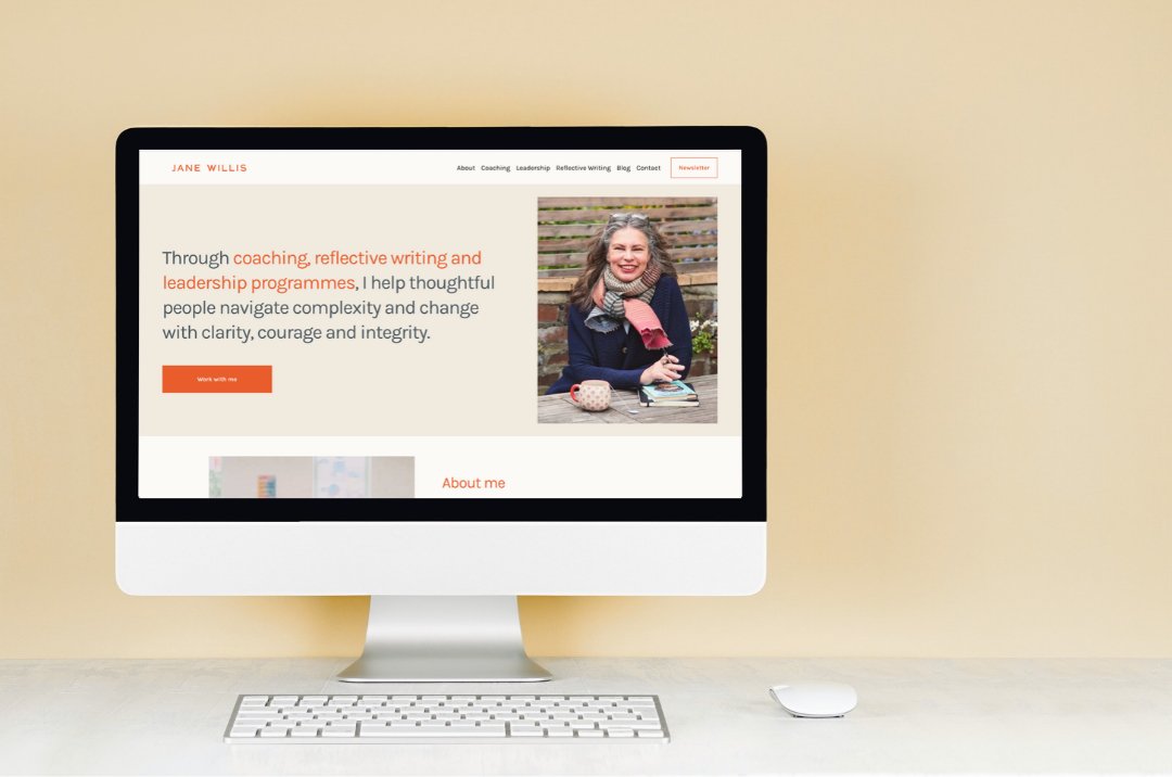 Jane Willis website homepage on desktop