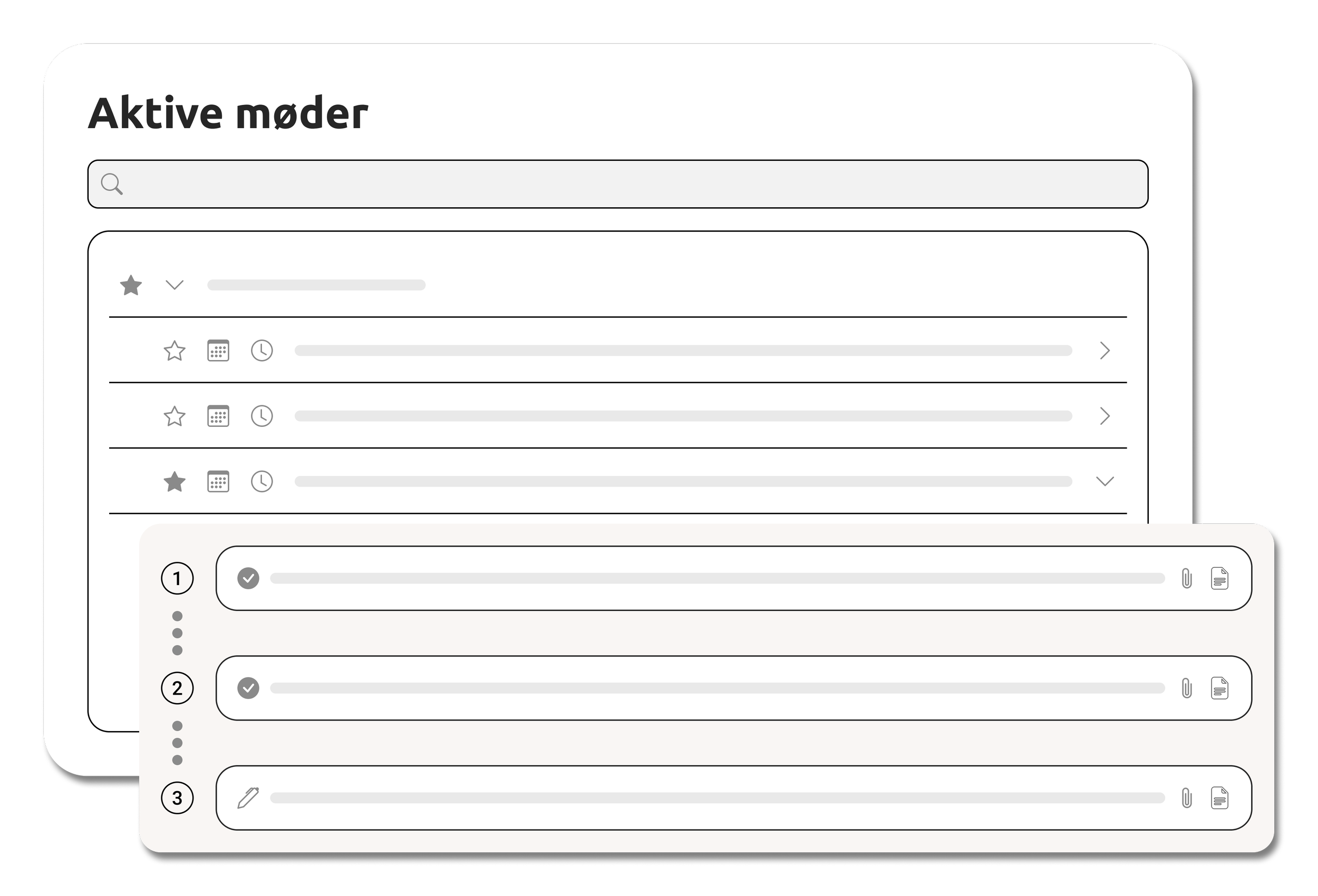 Illustrasjon av møteoversikten i FirstAgenda Management