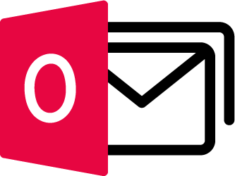 Icon with an envelope and a red outlook icon