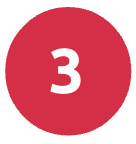 Röd cirkel med siffran tre i