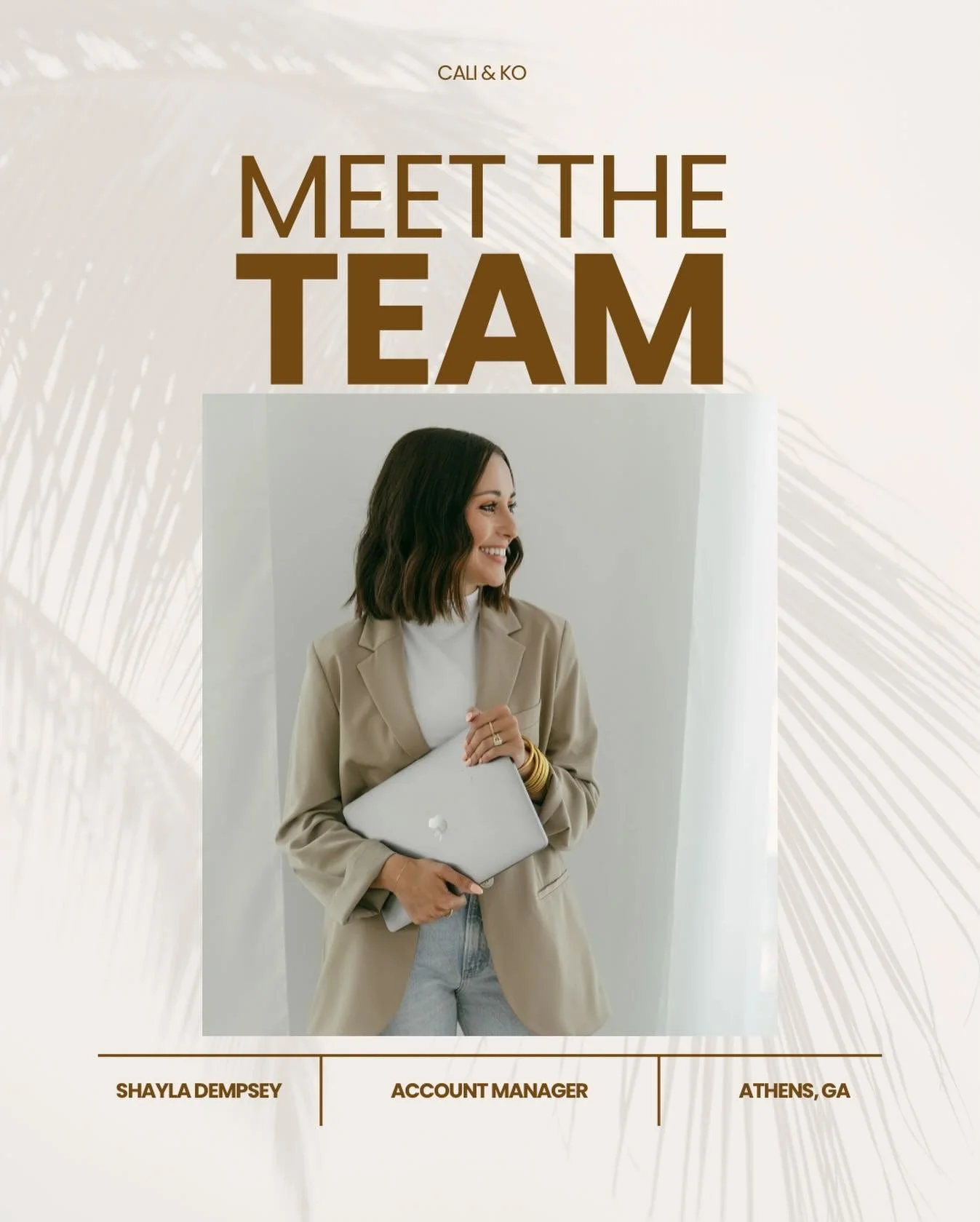 Hi, I&rsquo;m Shayla: Account Manager at Cali &amp; Ko ✨🌴🪩

I help brands turn big ideas into strategy-led content that actually connects. Part creative, part strategist, and always focused on helping our clients show up online with intention.

You