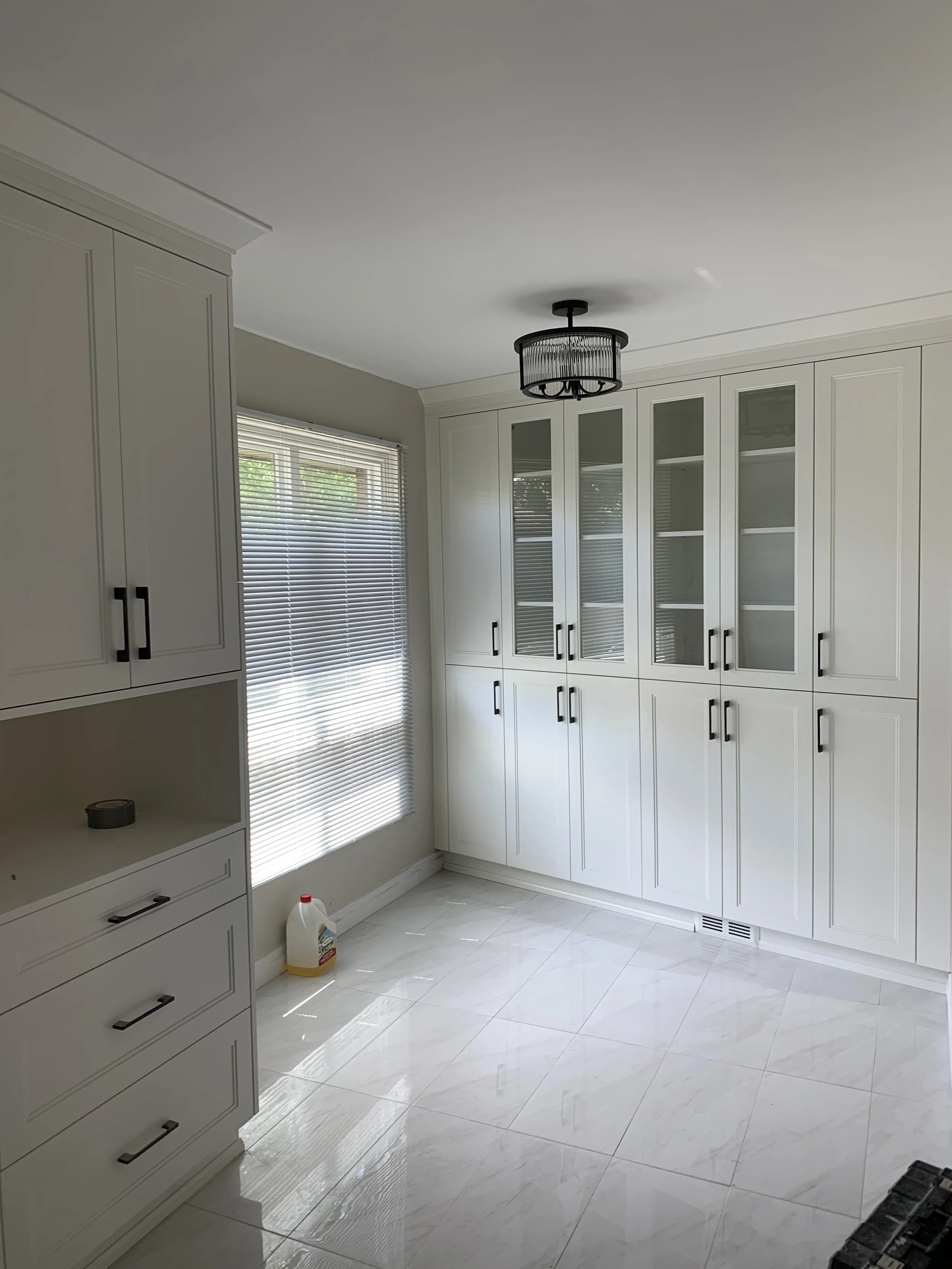 Kitchen with pantries