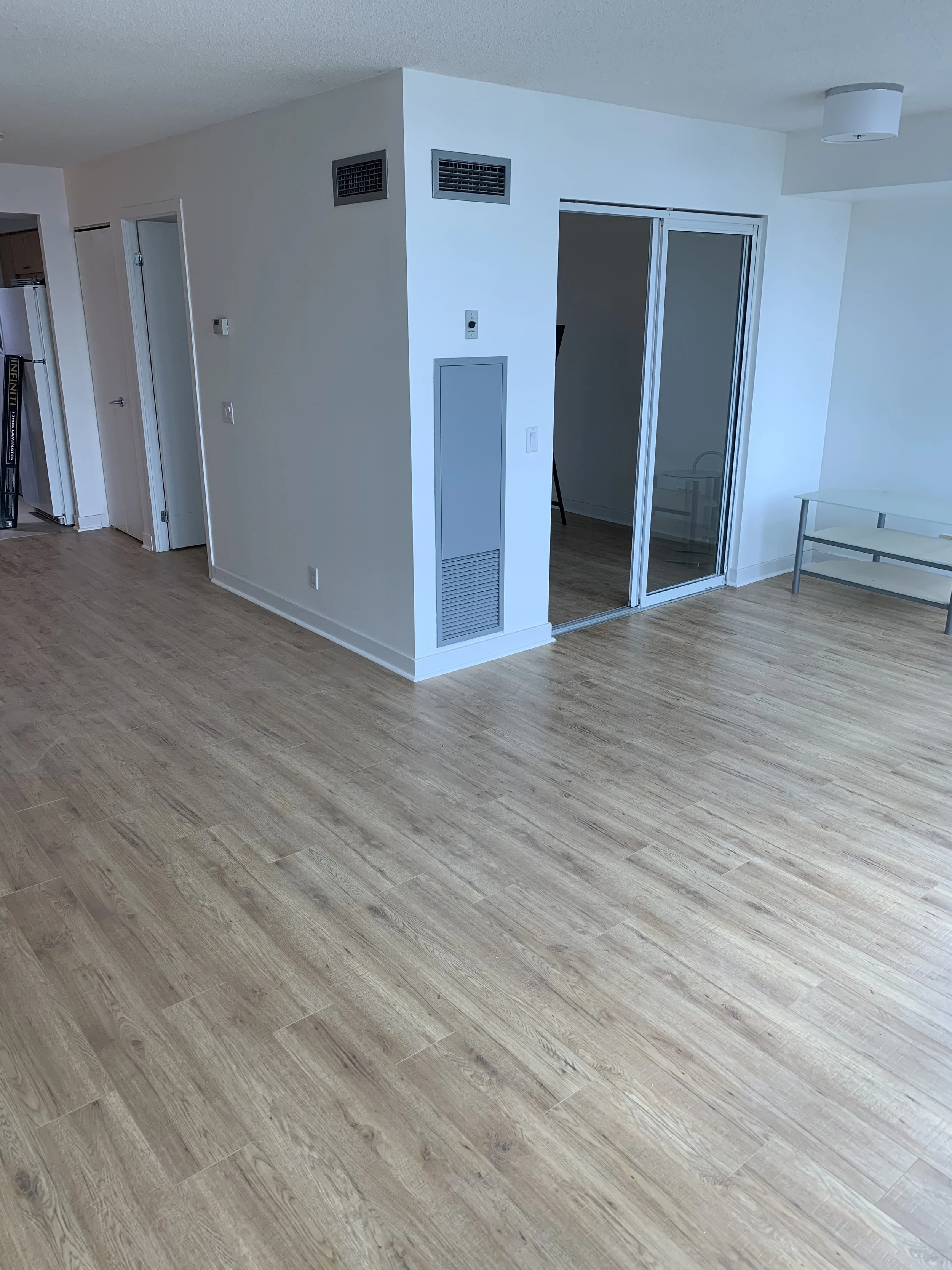 New brown wooden flooring in a rental