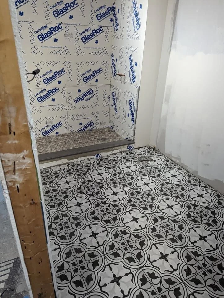 New bathroom tiles