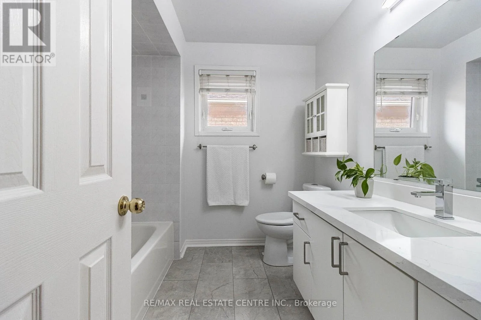 Clean white bathroom renovated