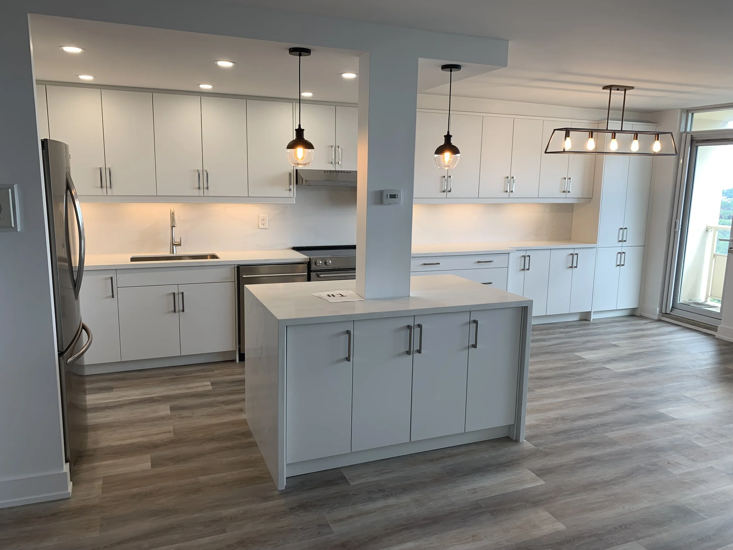 Another angle of the remodelled kitchen with an open space