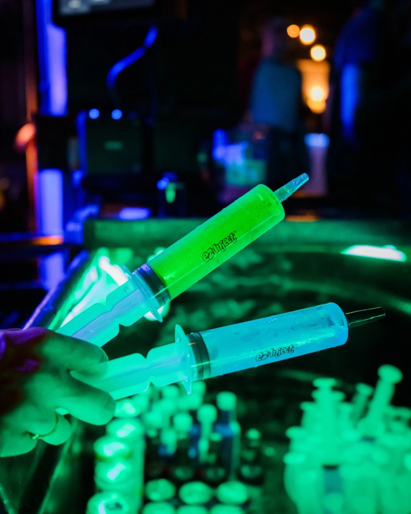 Get ready for your shot! 💉 These glowing syringes are packed with good times and neon vibes. Who's brave enough to take the plunge this weekend? Tag your crew and let's get lit! ✨

#TheBasementNightspot #StateCollegeNights #BasementEnergy