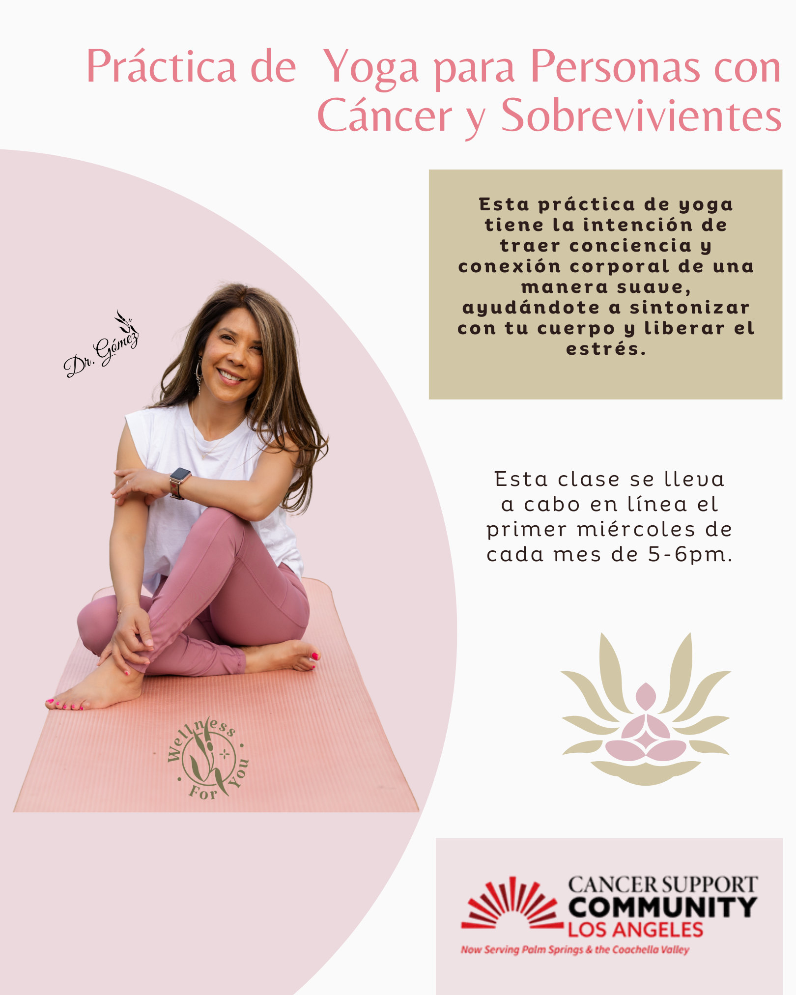 Práctica de yoga para personas con cáncer y sobrevivientes