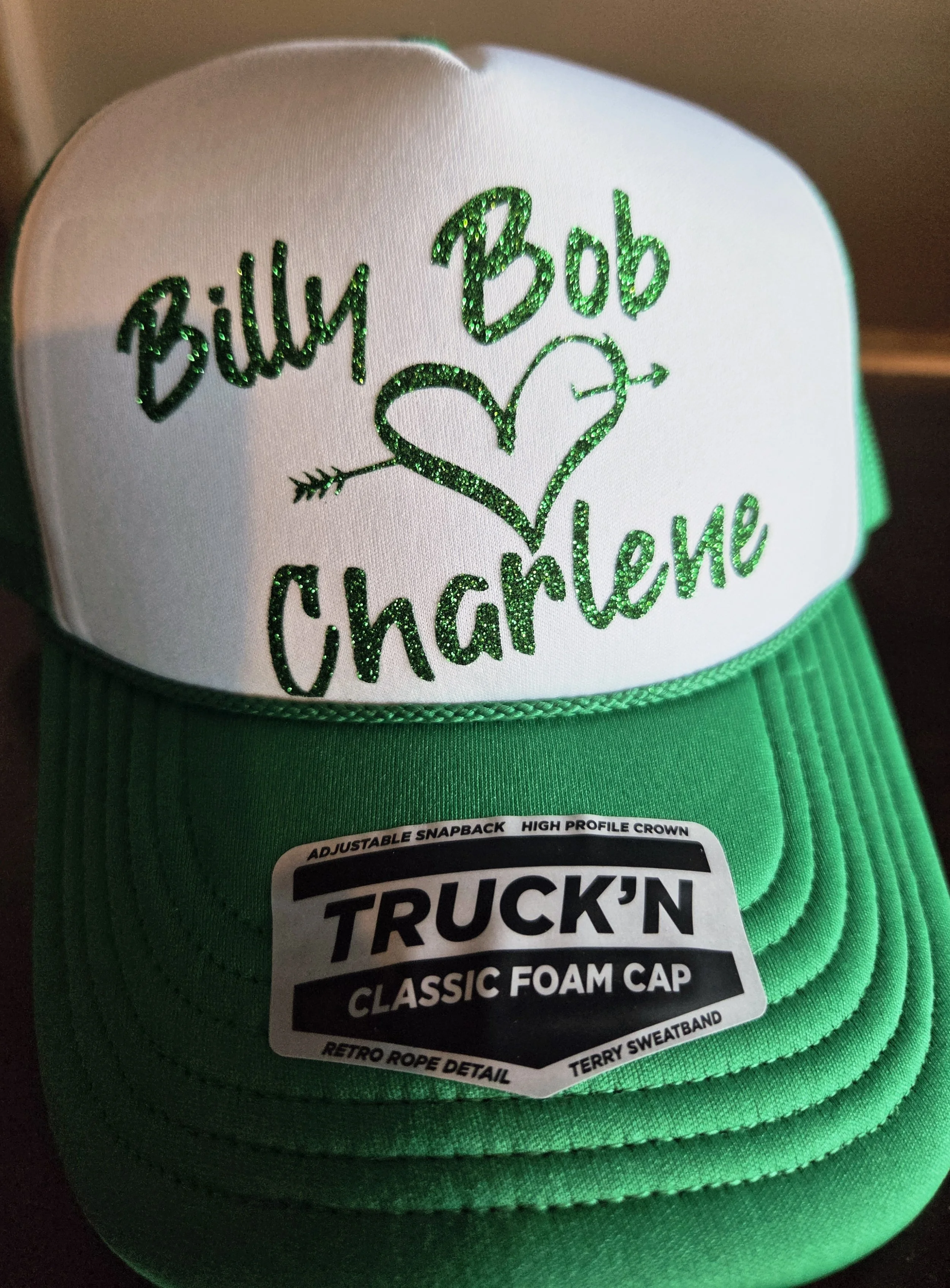 Billy Bob Loves Charlene Kelly Green Glitter